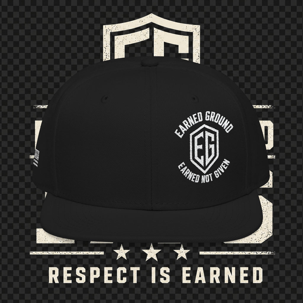 Earned Ground Embroidered Snapback Hat – Respect Is Earned Logo