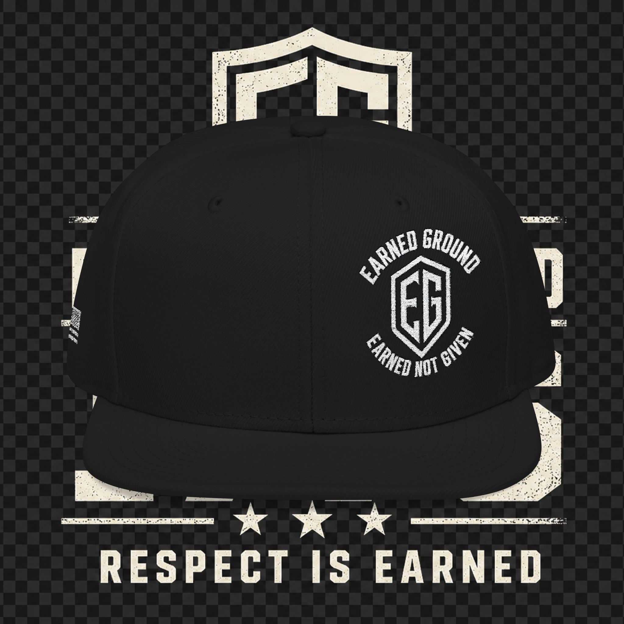 Earned Ground Embroidered Snapback Hat – Respect Is Earned Logo