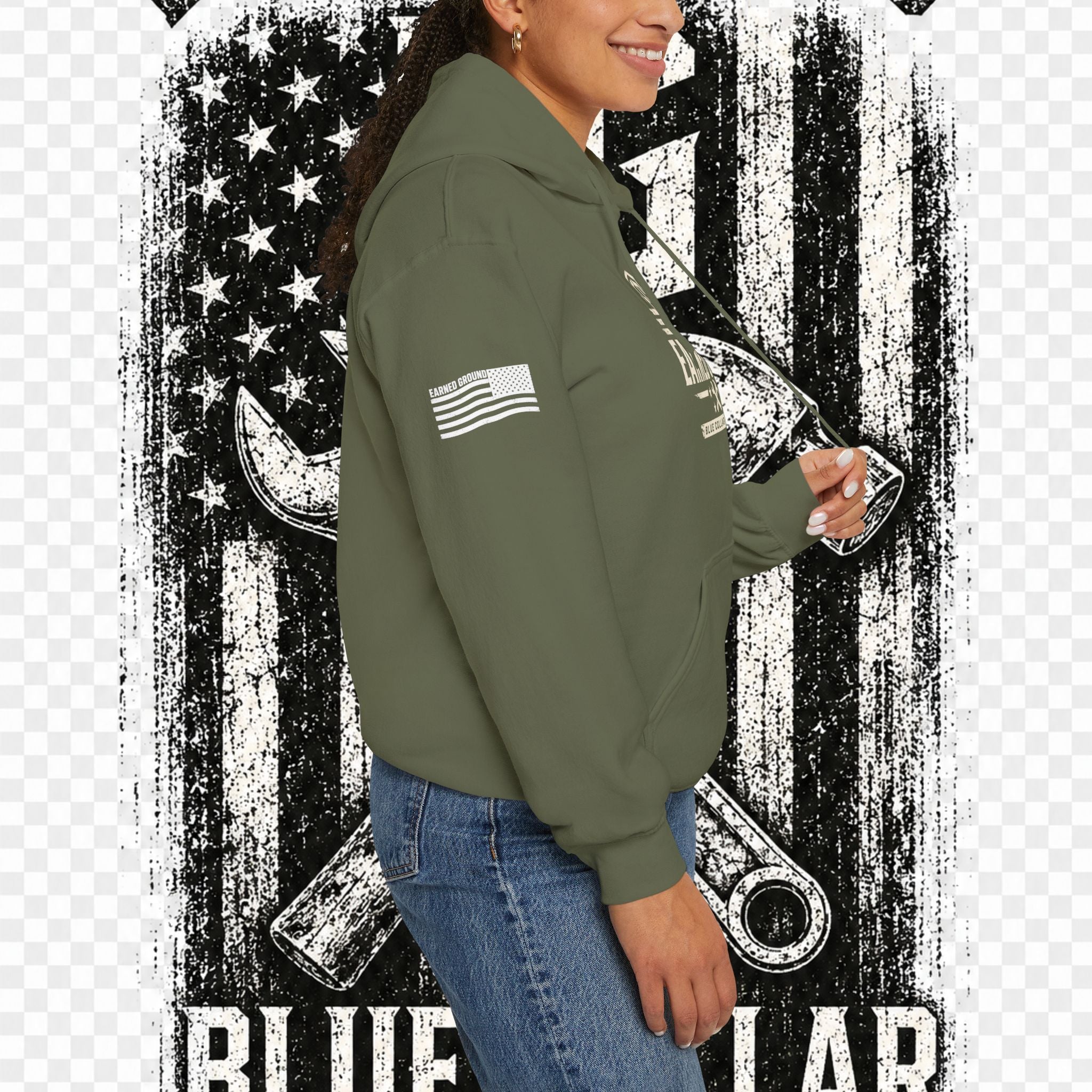 Earned Ground Blue Collar Hoodie – Blue Collar Division Hoodie