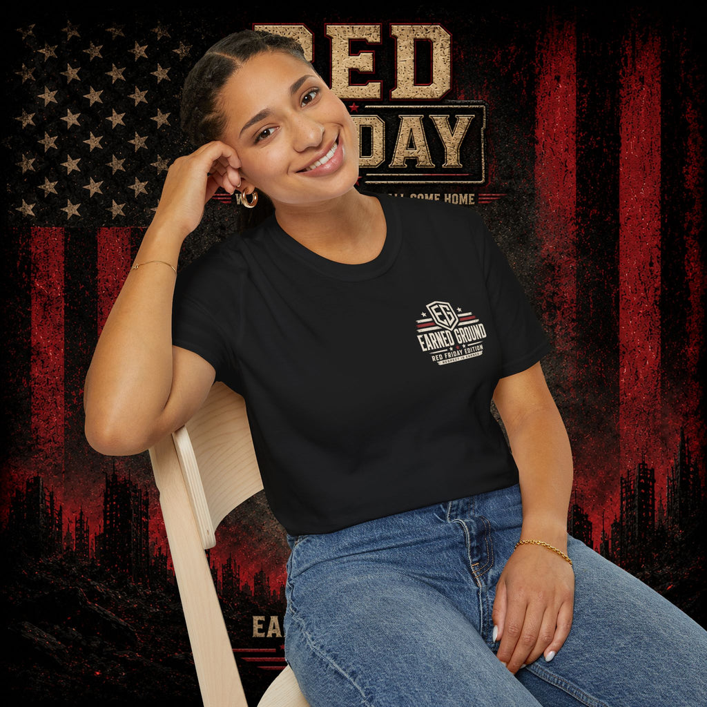 Earned Ground EG Military Flag T-Shirt — Red Friday Patriot Tee