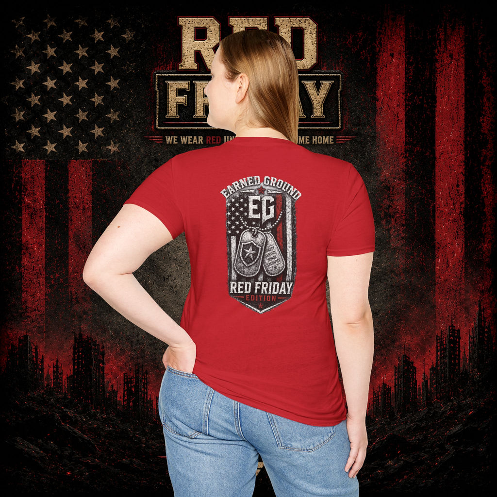 Earned Ground EG Military Flag T-Shirt — Red Friday Patriot Tee