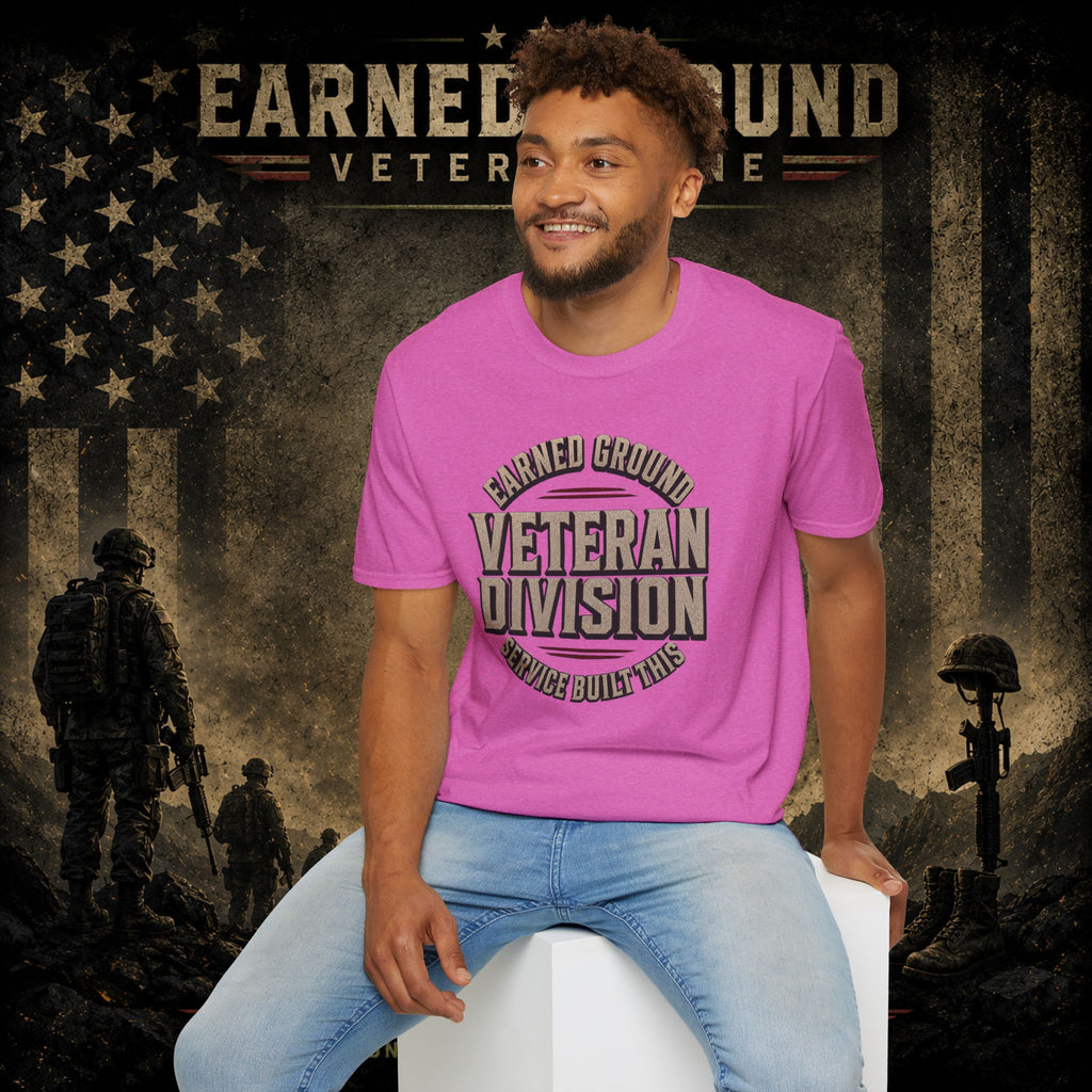 Earned Ground Veteran Division 'Service Built This'— Military Tribute Tee