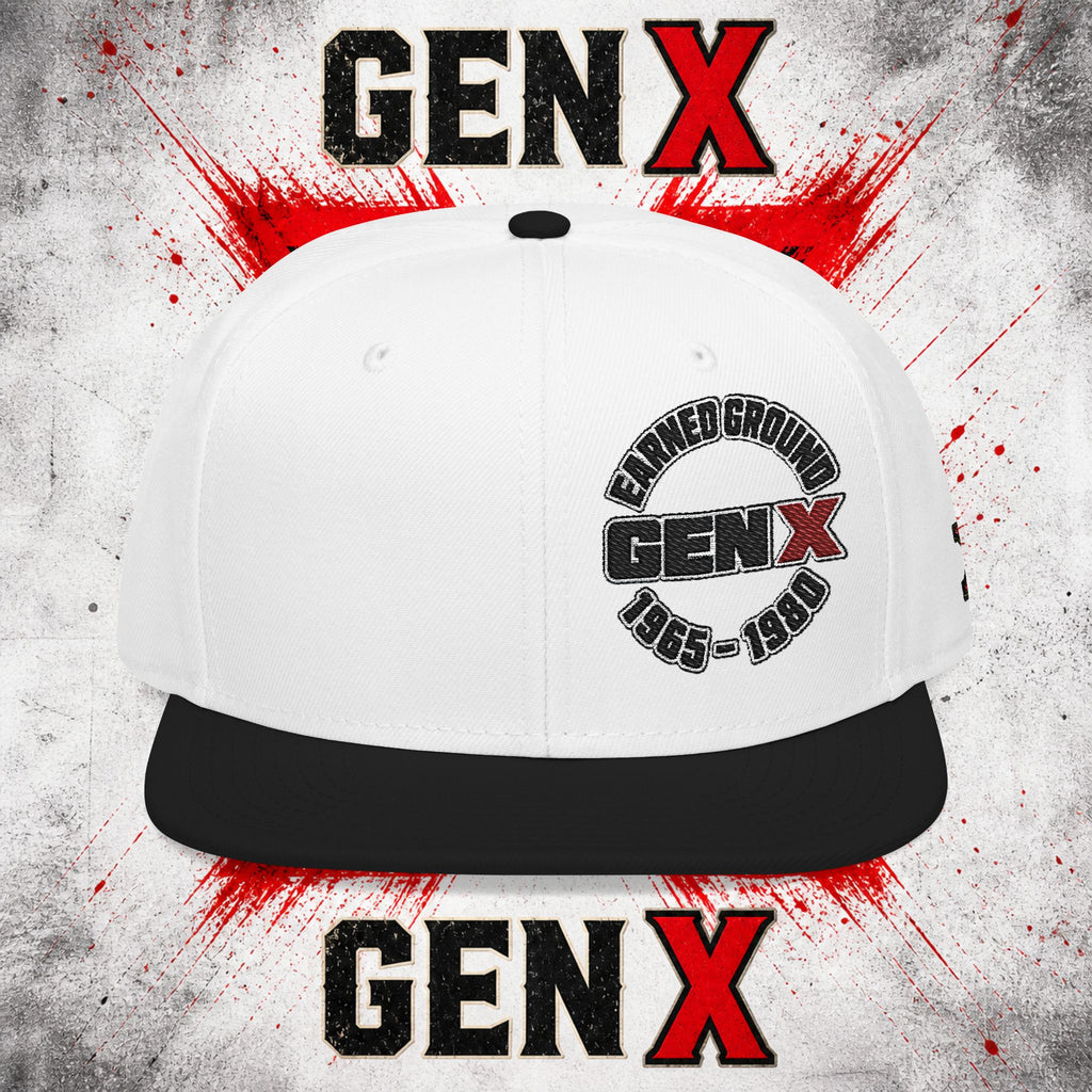 Gen X Embroidered Flat Bill Ball Cap — Gen X Proud 1965–1980