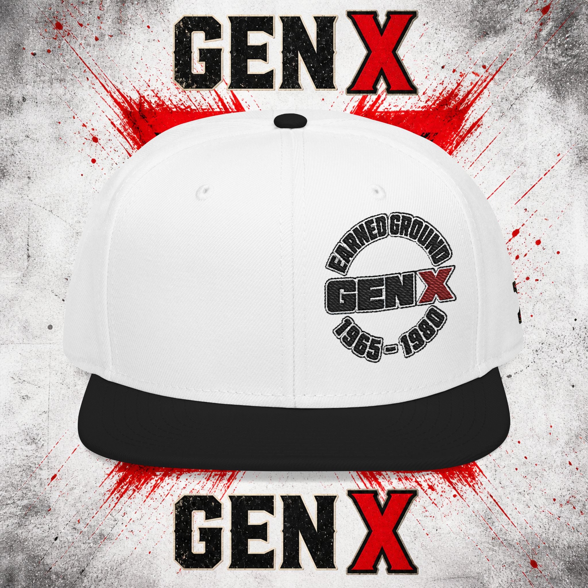 Gen X Embroidered Flat Bill Ball Cap — Gen X Proud 1965–1980