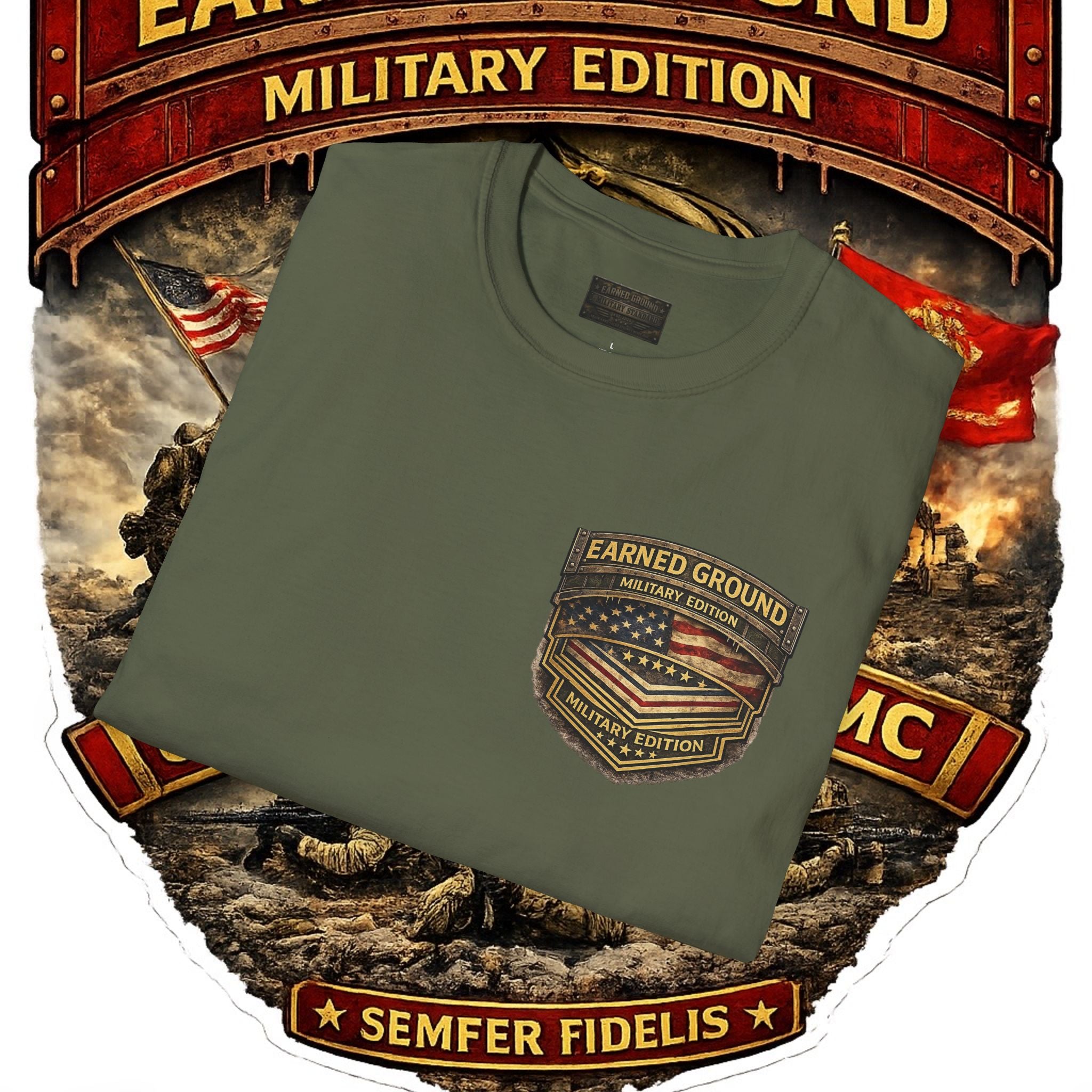 Earned Ground Military Edition USMC — USMC Military Tribute Pocket Tee
