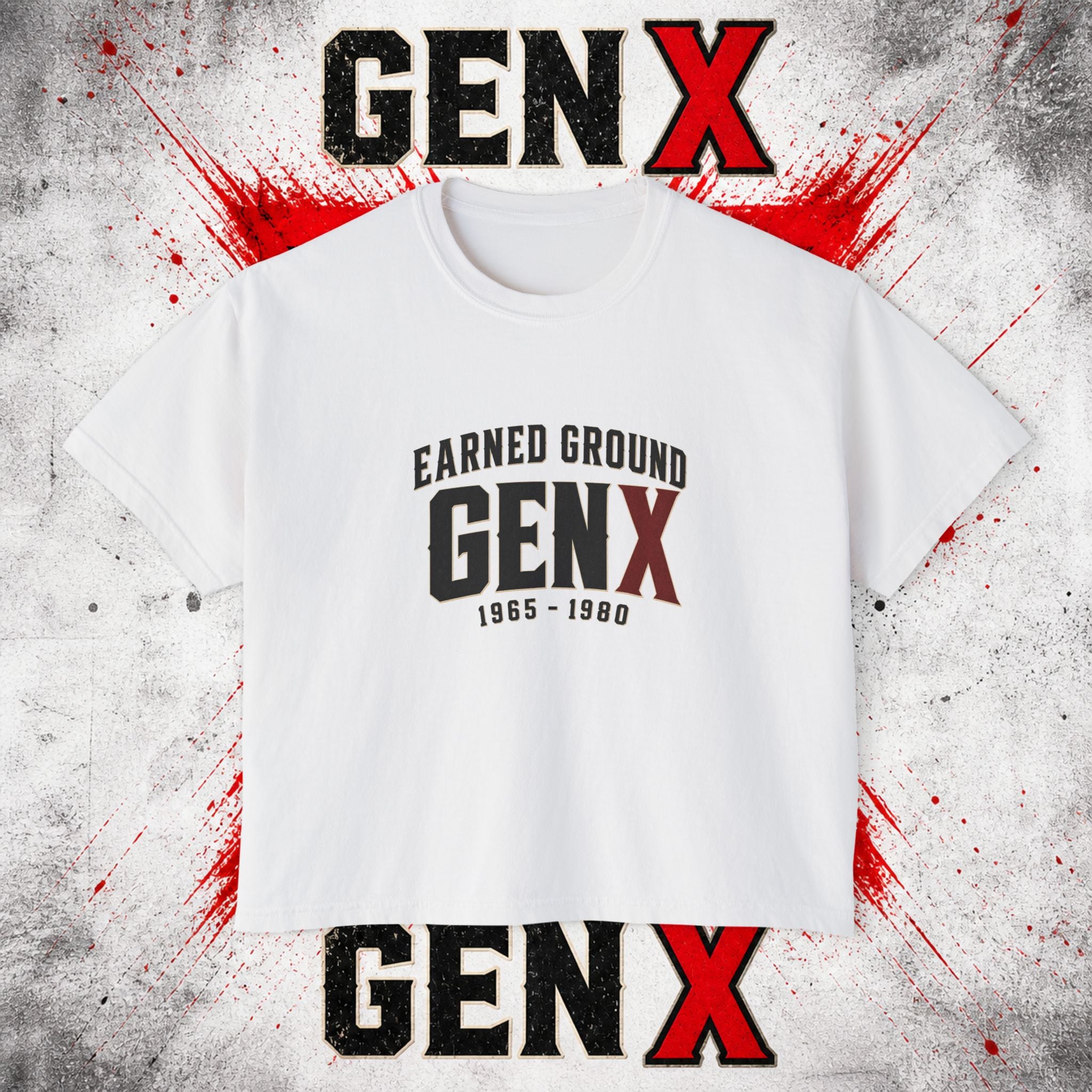 Gen X Women's Boxy Tee — "Earned Ground" 1965–1980 Retro