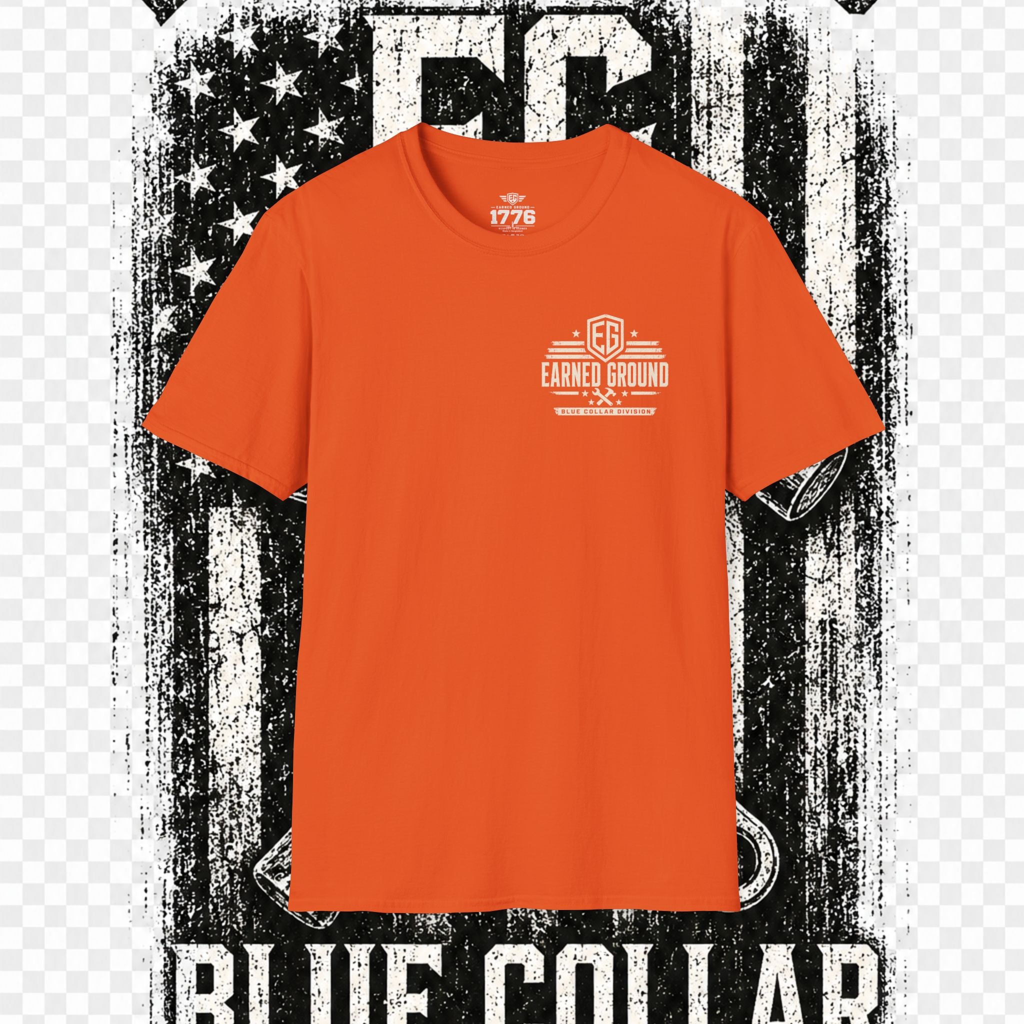 EARNED GROUND "BLUE COLLAR DIVISION" Coastal Calm Graphic T-Shirt
