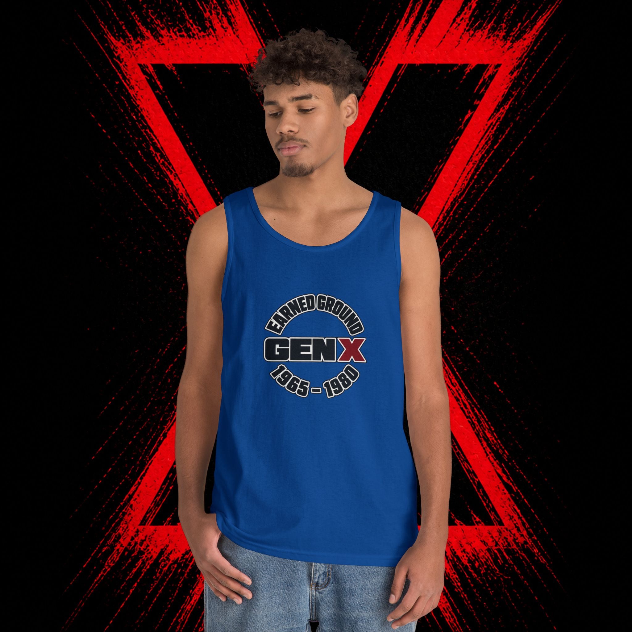 Gen X Tank Top - "Earned Ground" 1965–1980 Retro Logo Tank