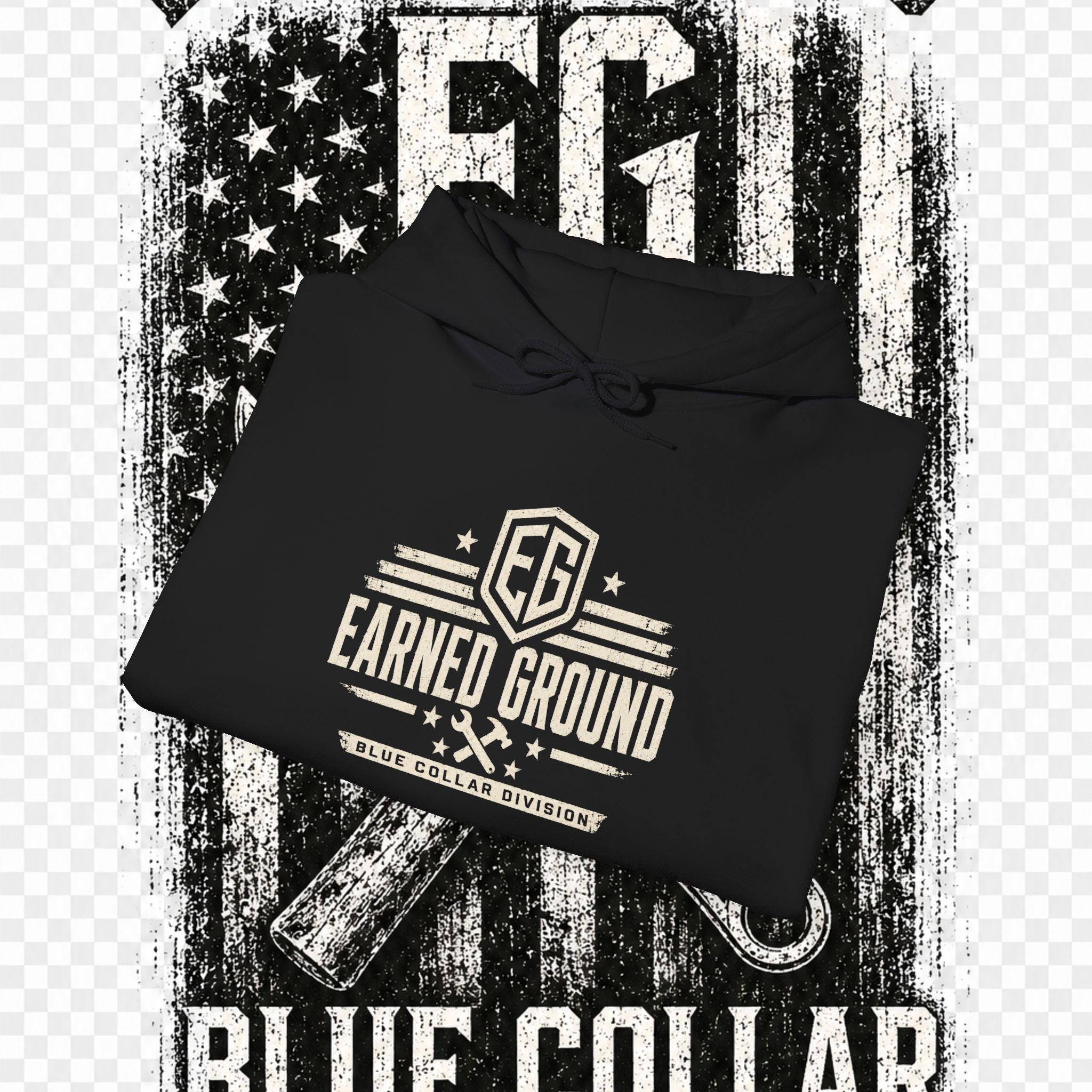 Earned Ground Blue Collar Hoodie – Blue Collar Division Hoodie
