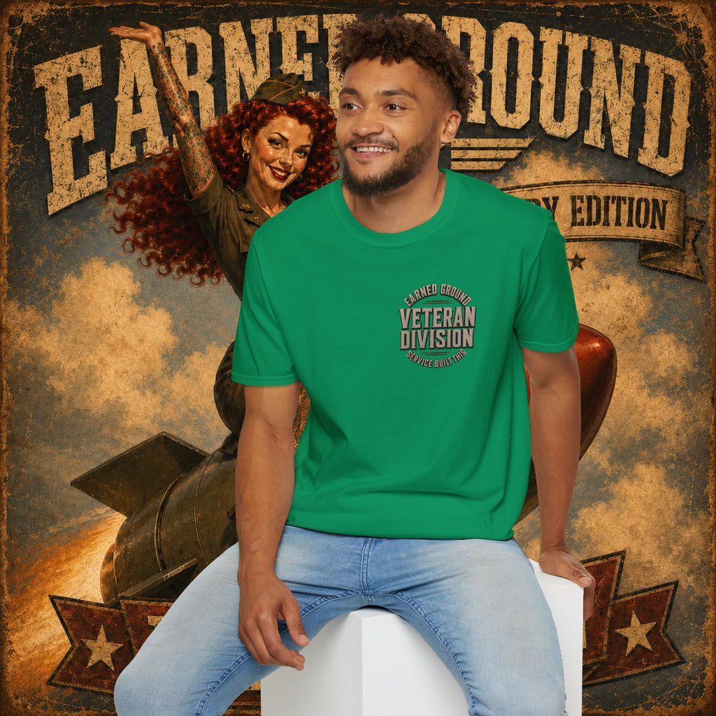 Earned Ground Veteran Division T‑Shirt —"LILY PINUP" VINTAGE SERVICE DIVISON