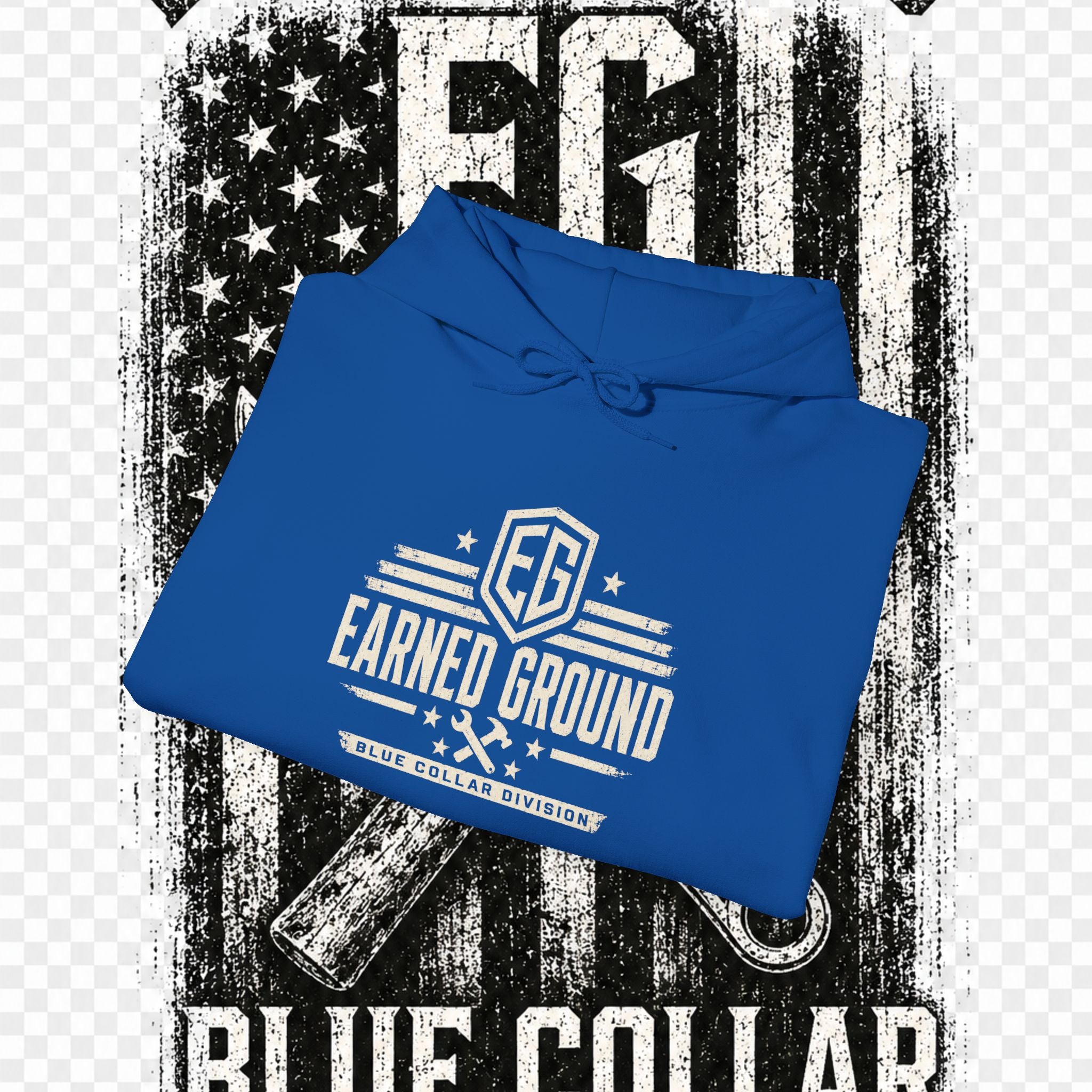 Earned Ground Blue Collar Hoodie – Blue Collar Division Hoodie