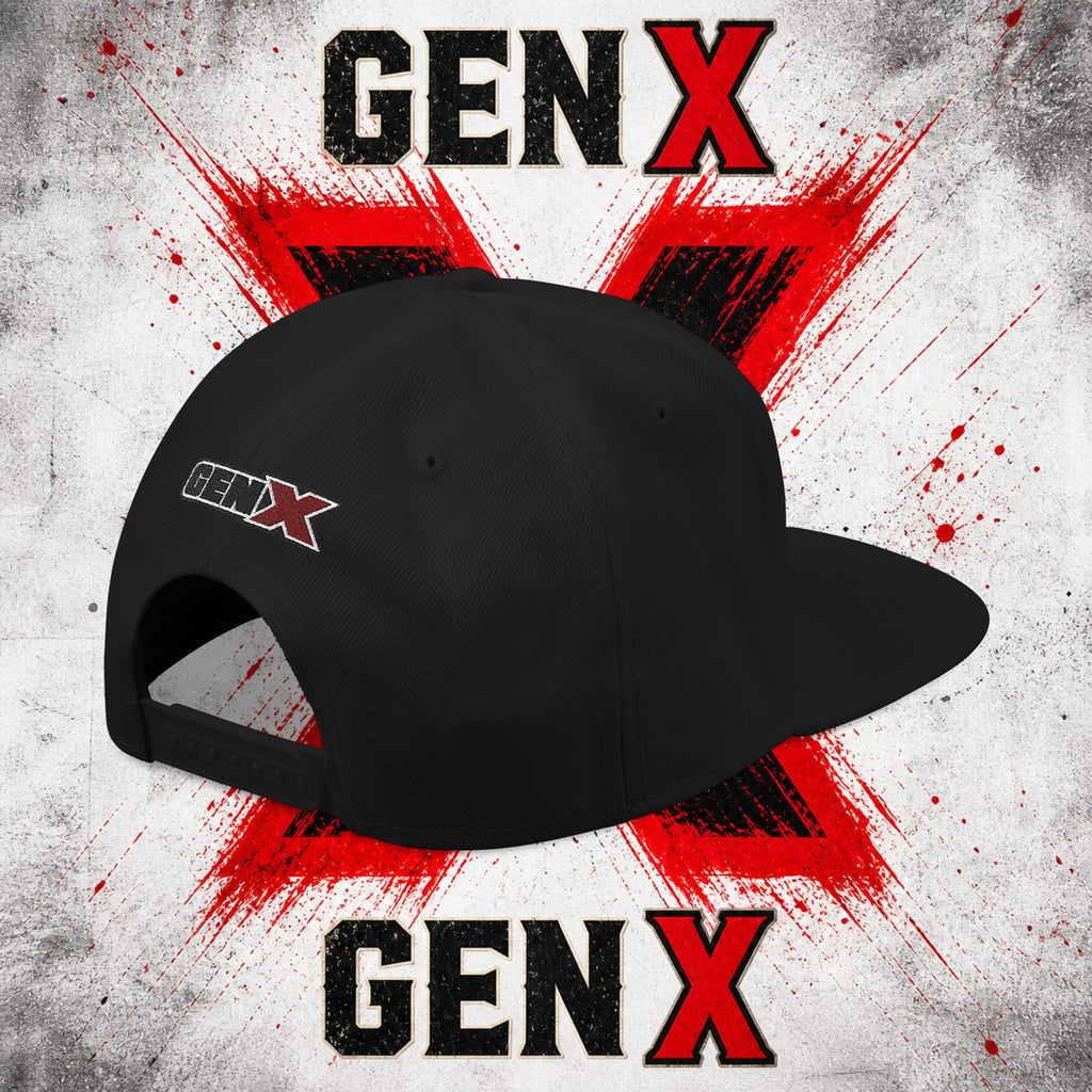 Gen X Embroidered Flat Bill Ball Cap — Gen X Proud 1965–1980