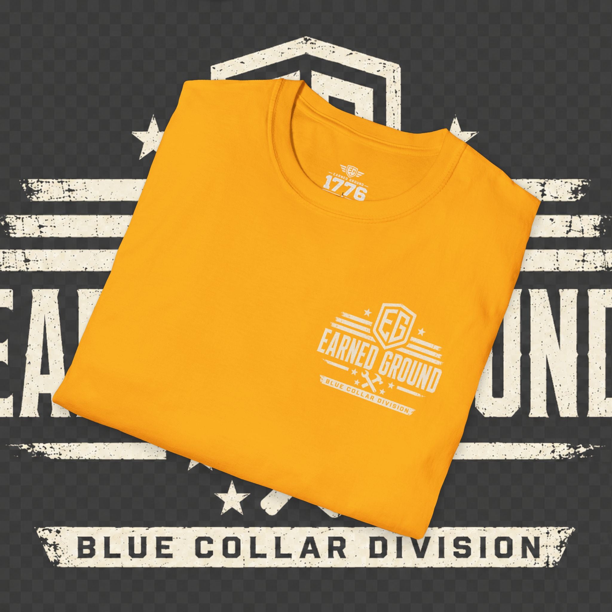 EARNED GROUND "BLUE COLLAR DIVISION" Coastal Calm Graphic T-Shirt