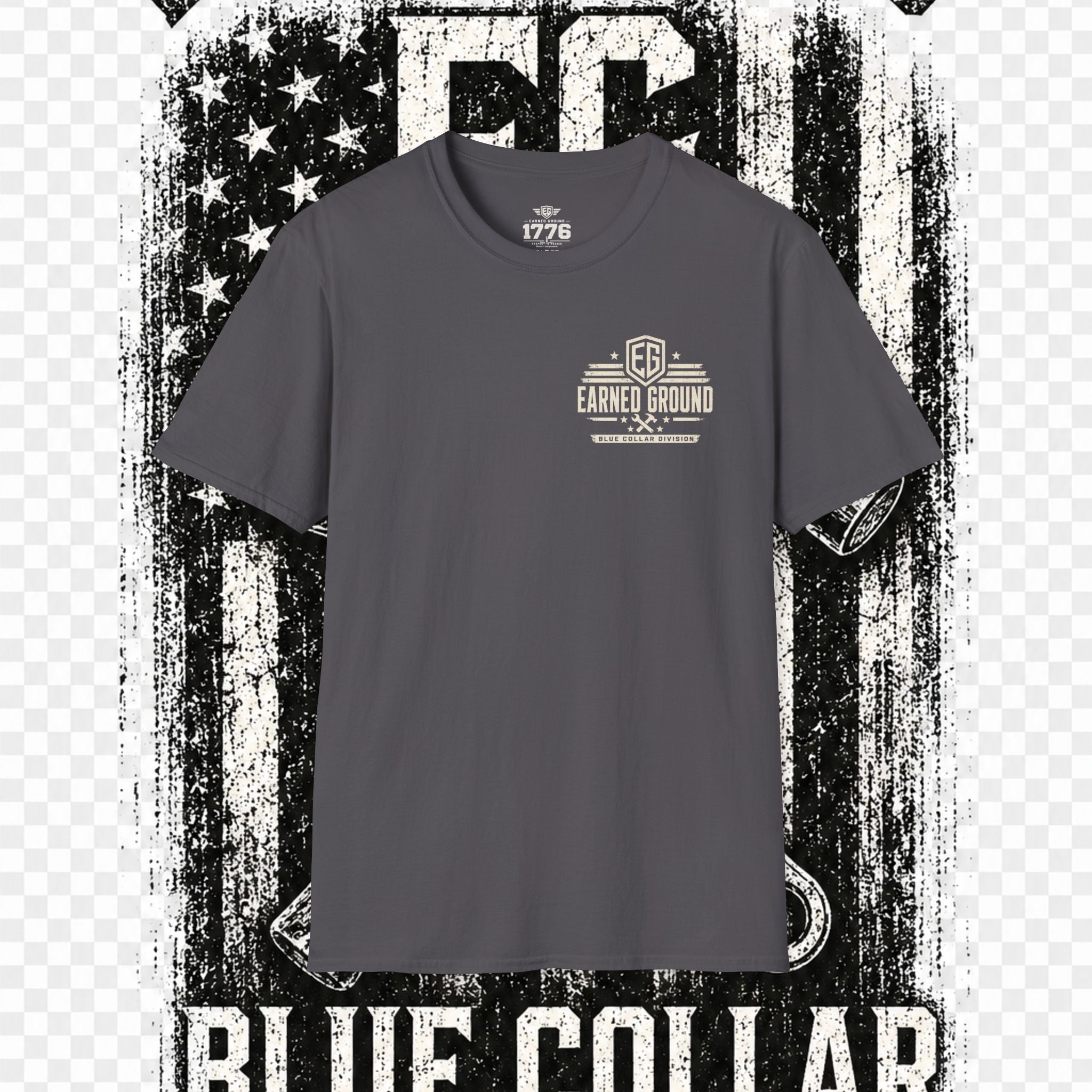 EARNED GROUND "BLUE COLLAR DIVISION" Coastal Calm Graphic T-Shirt
