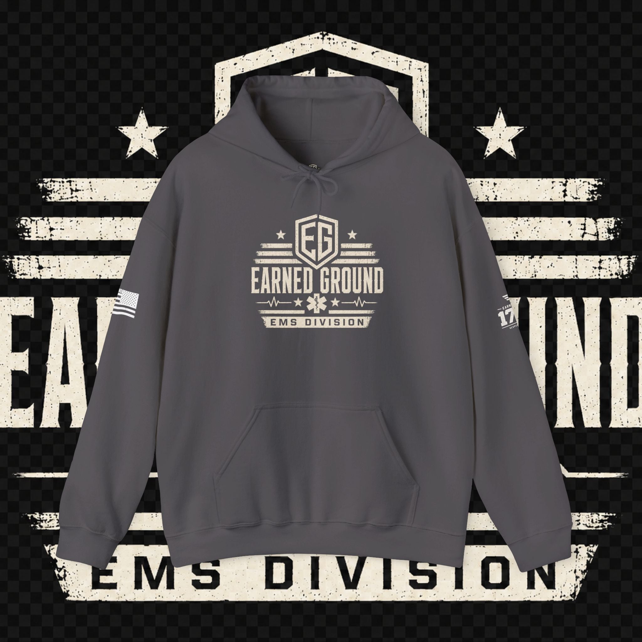 Earned Ground EMS Division Hoodie — Paramedic / EMT Tribute Pullover