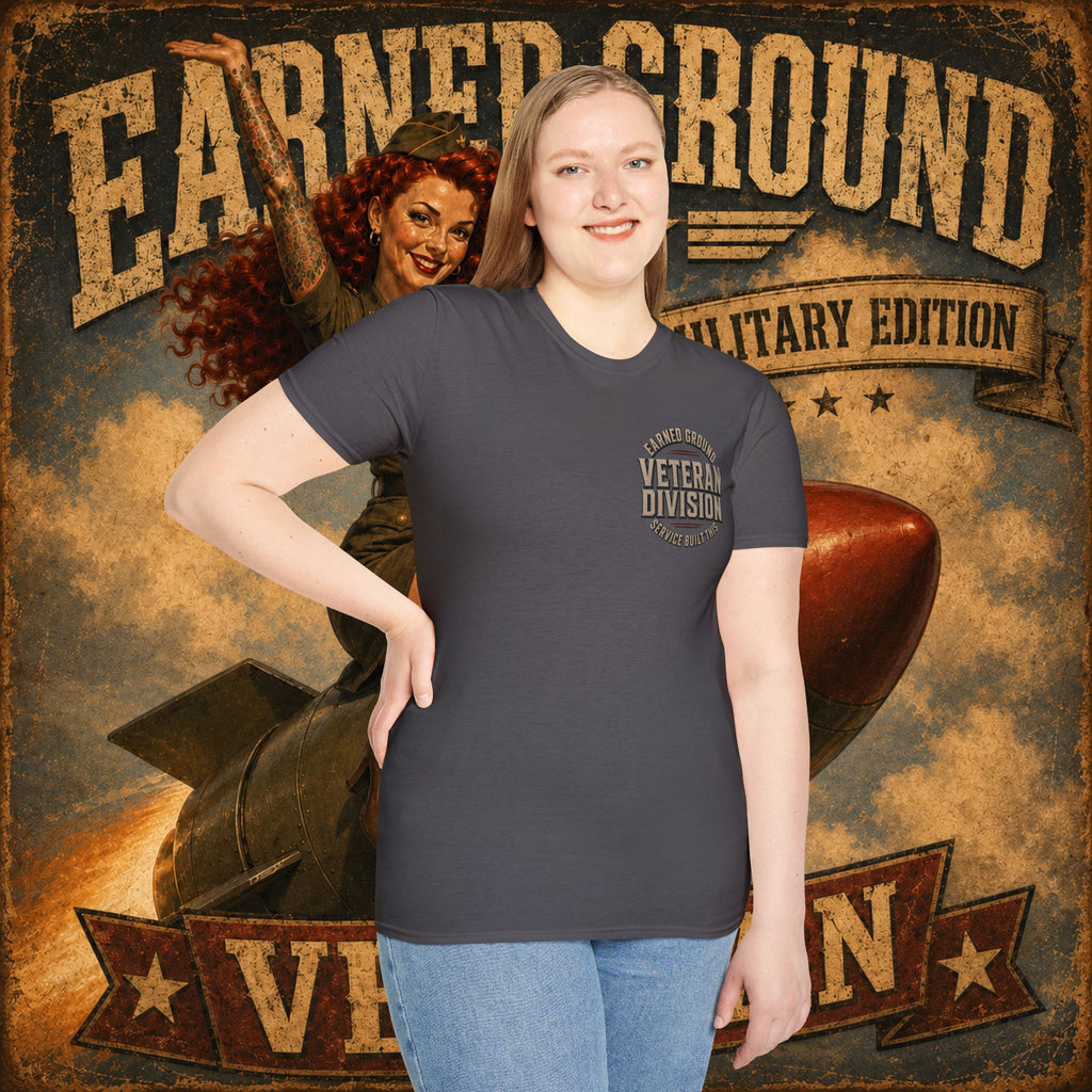 Earned Ground Veteran Division T‑Shirt —"LILY PINUP" VINTAGE SERVICE DIVISON