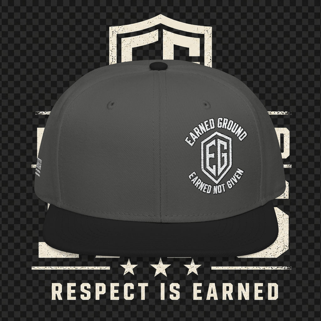 Earned Ground Embroidered Snapback Hat – Respect Is Earned Logo