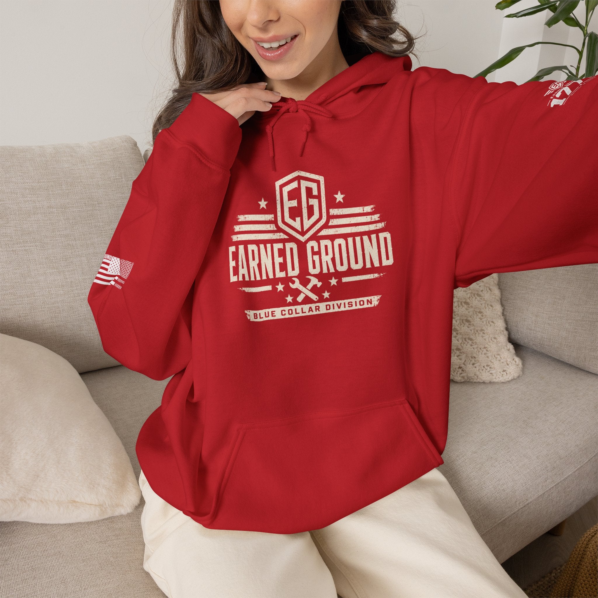 Earned Ground Blue Collar Hoodie – Blue Collar Division Hoodie
