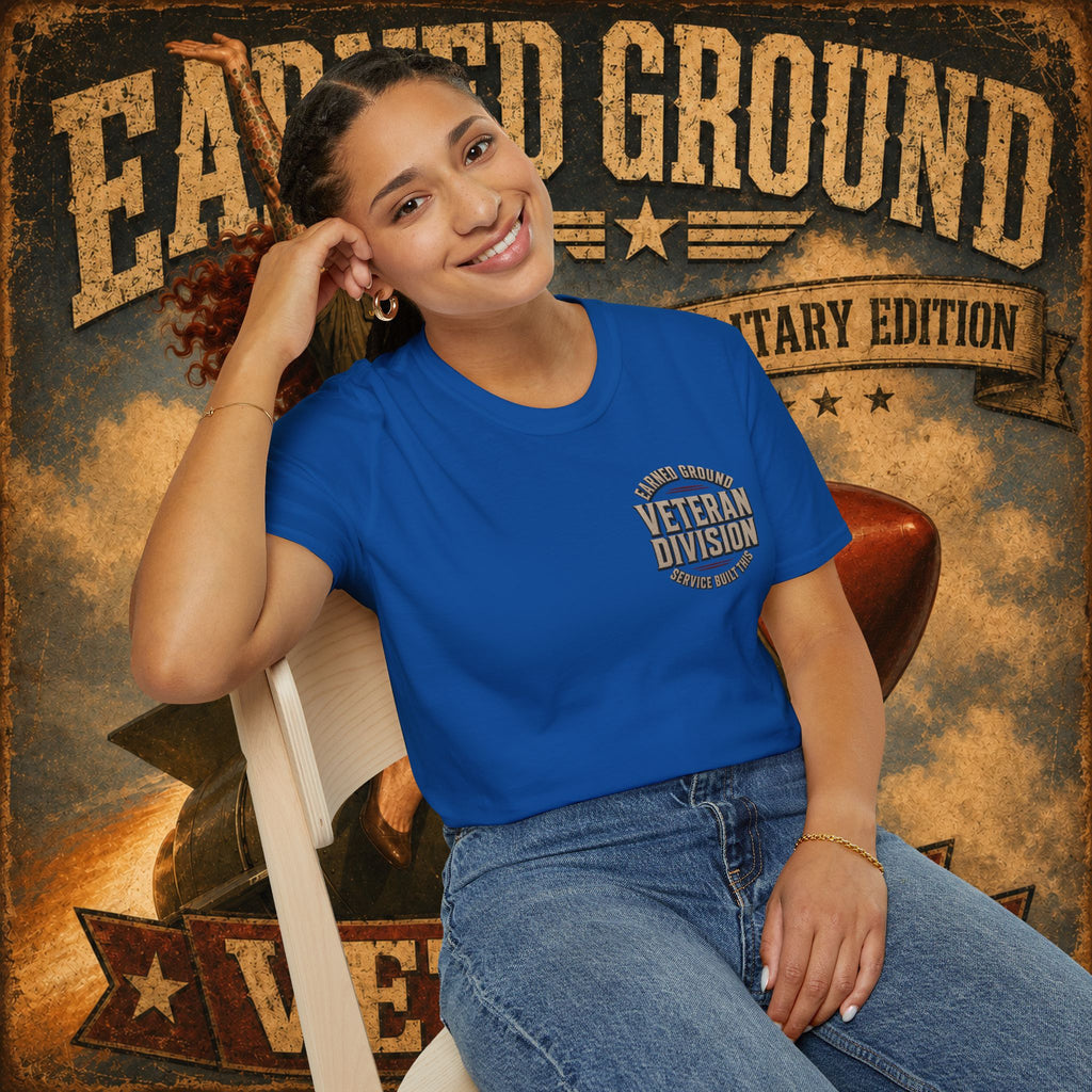 Earned Ground Veteran Division T‑Shirt —"LILY PINUP" VINTAGE SERVICE DIVISON