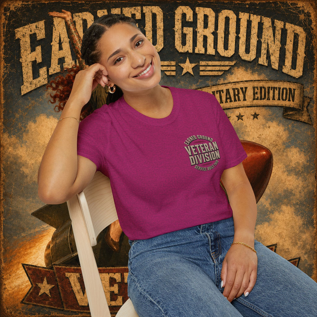 Earned Ground Veteran Division T‑Shirt —"LILY PINUP" VINTAGE SERVICE DIVISON