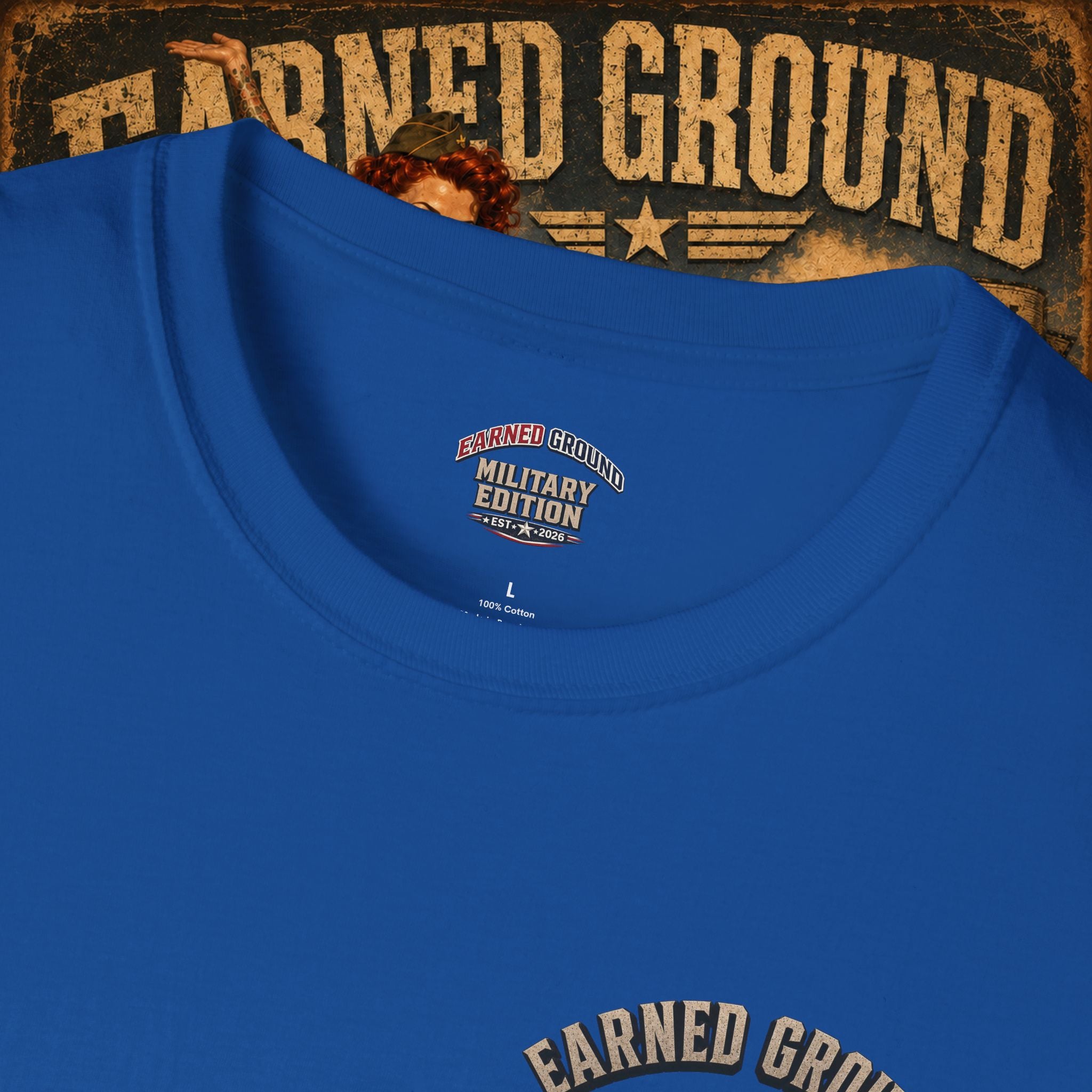 Earned Ground Veteran Division T‑Shirt —"LILY PINUP" VINTAGE SERVICE DIVISON