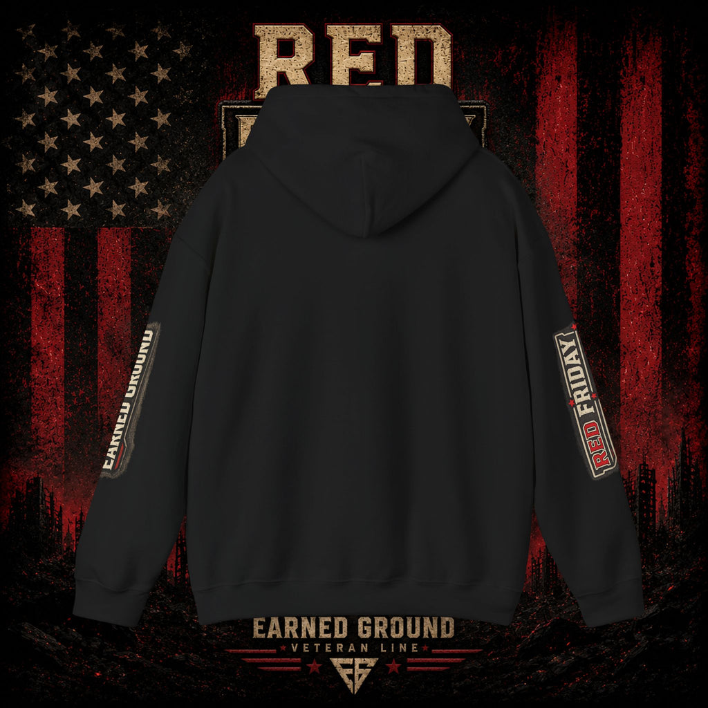 Red Friday Hoodie — " WE WEAR READ UNITL THE ALL COME HOME" Veterans American Flag Pullover