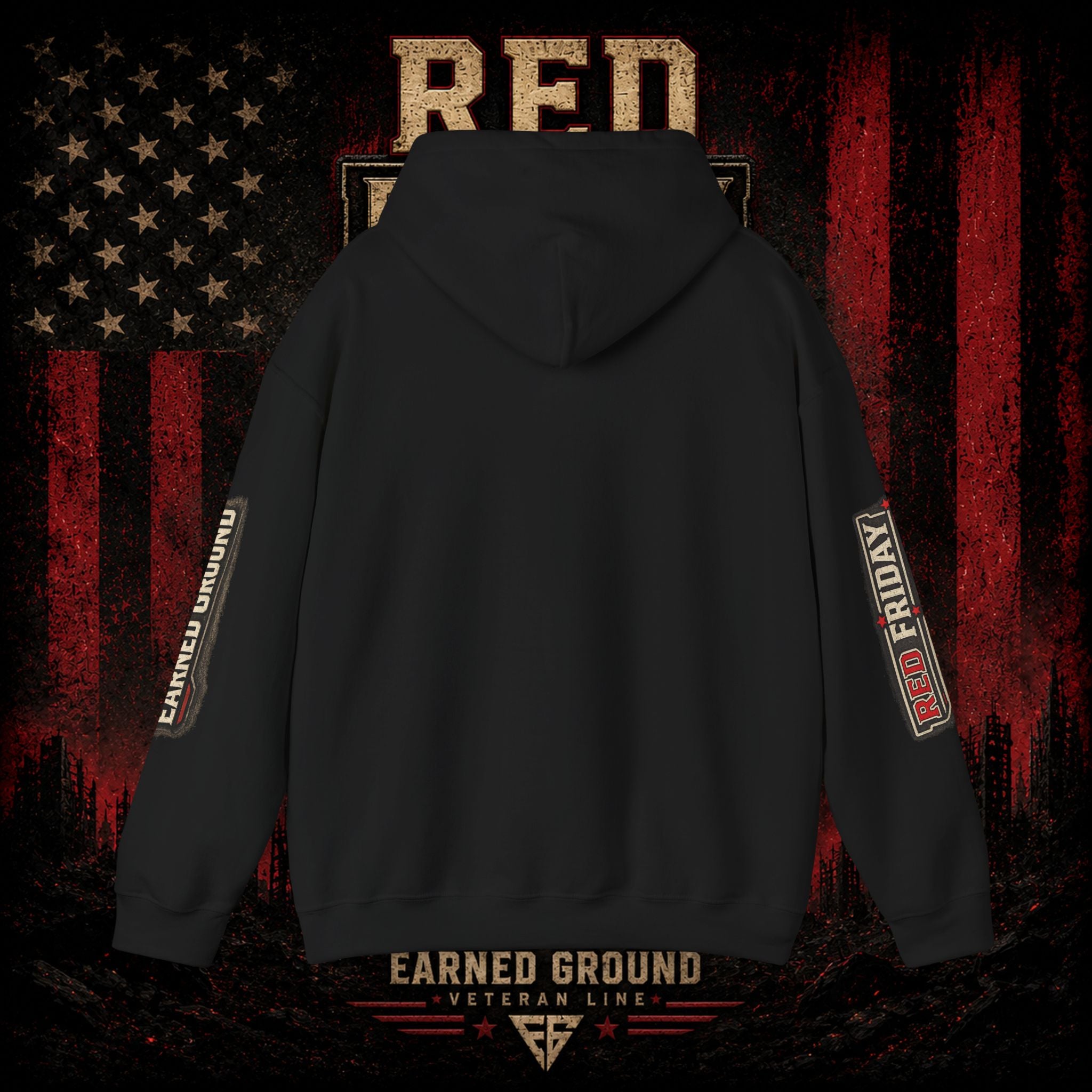 Red Friday Hoodie — " WE WEAR READ UNITL THE ALL COME HOME" Veterans American Flag Pullover
