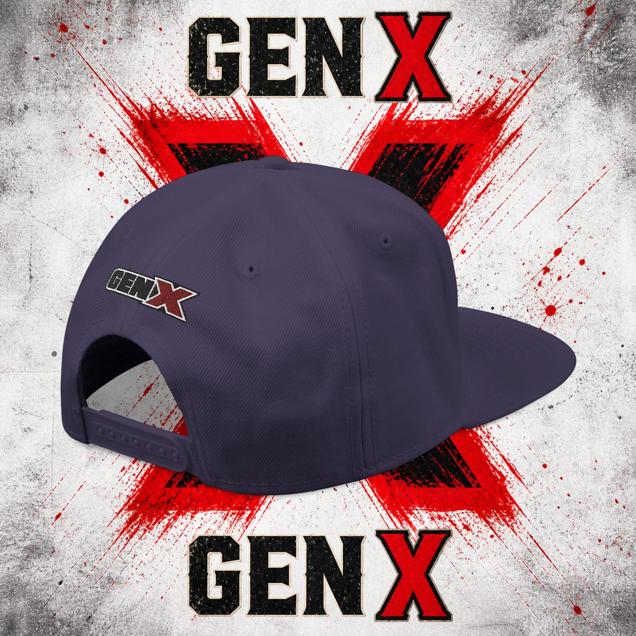 Gen X Embroidered Flat Bill Ball Cap — Gen X Proud 1965–1980