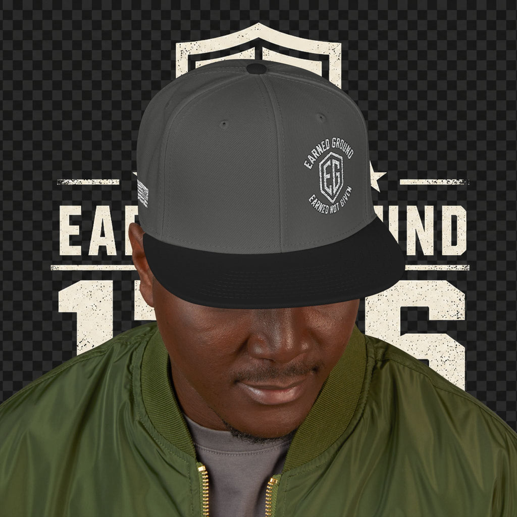 Earned Ground Embroidered Snapback Hat – Respect Is Earned Logo