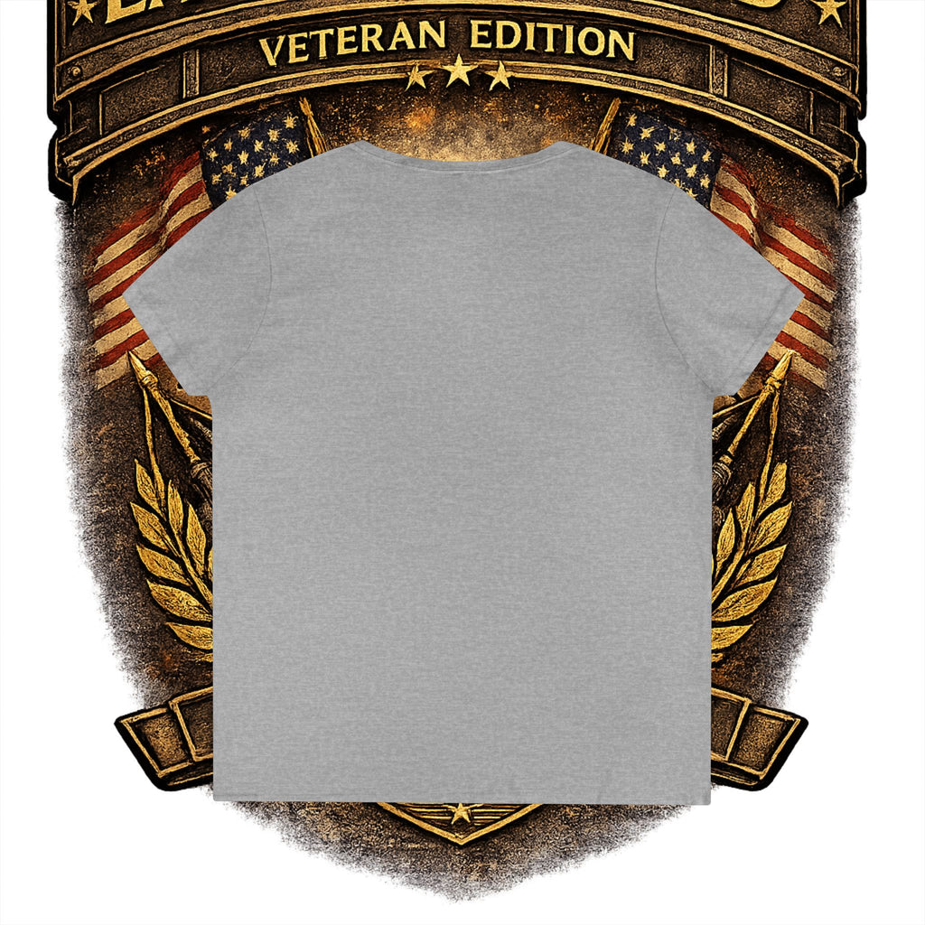 EARNED GROUND Female Veteran V-Neck T-Shirt — "Female Veteran" Edition"