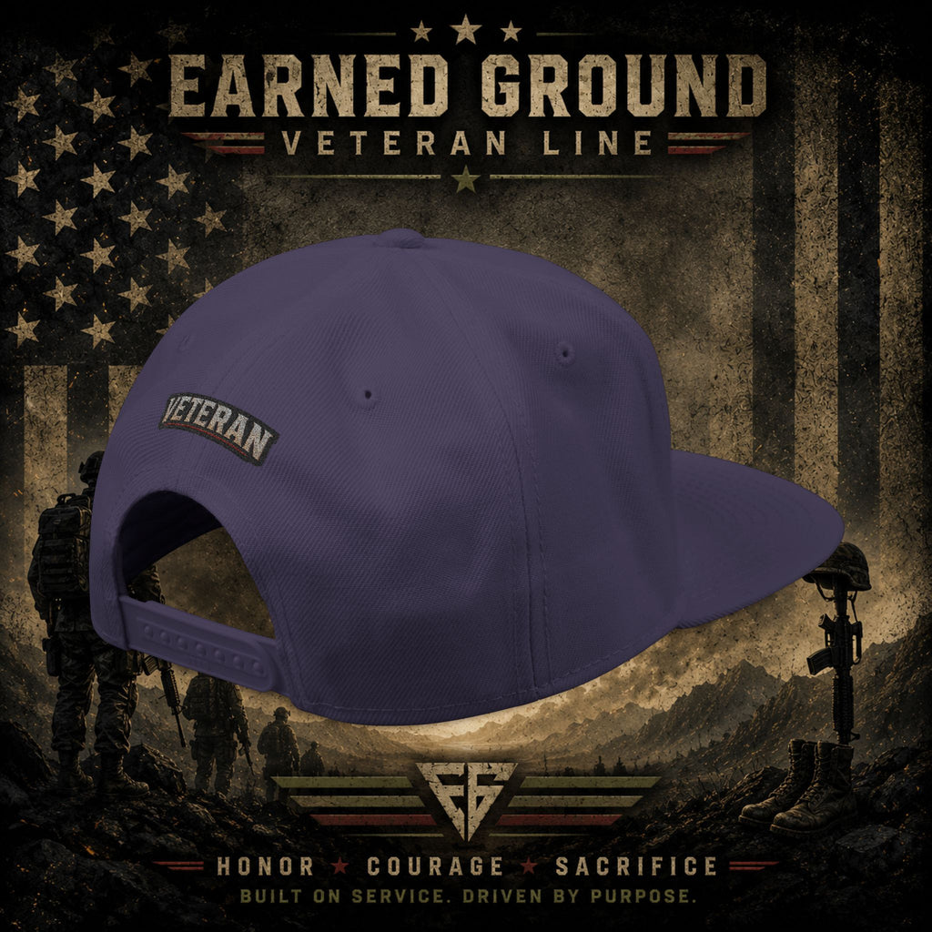 Earned Ground Veteran Line  Embroidered Snapback Hat