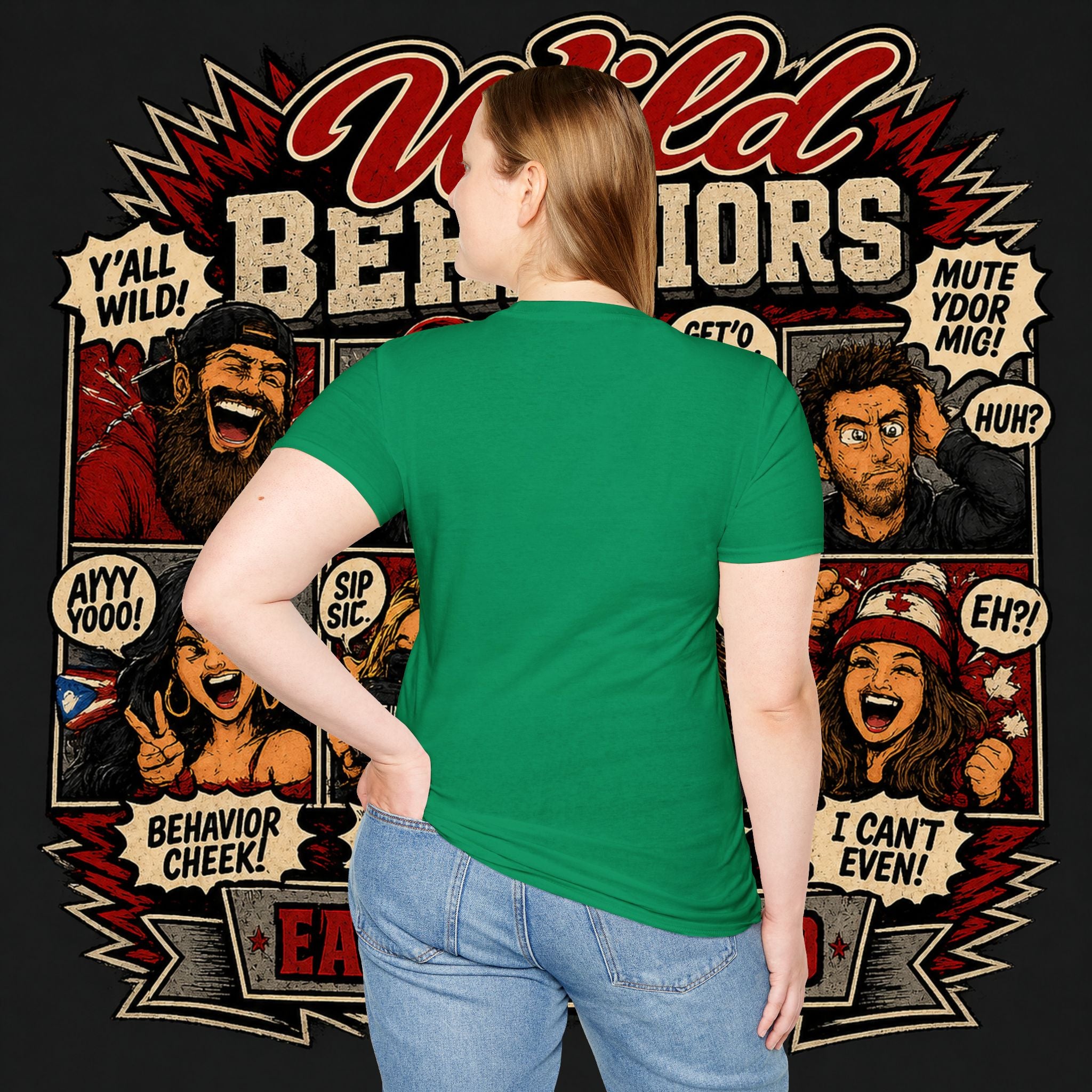 Earned Ground "Wild Behaviors" T-Shirt — Retro Red & White Graphic Tee