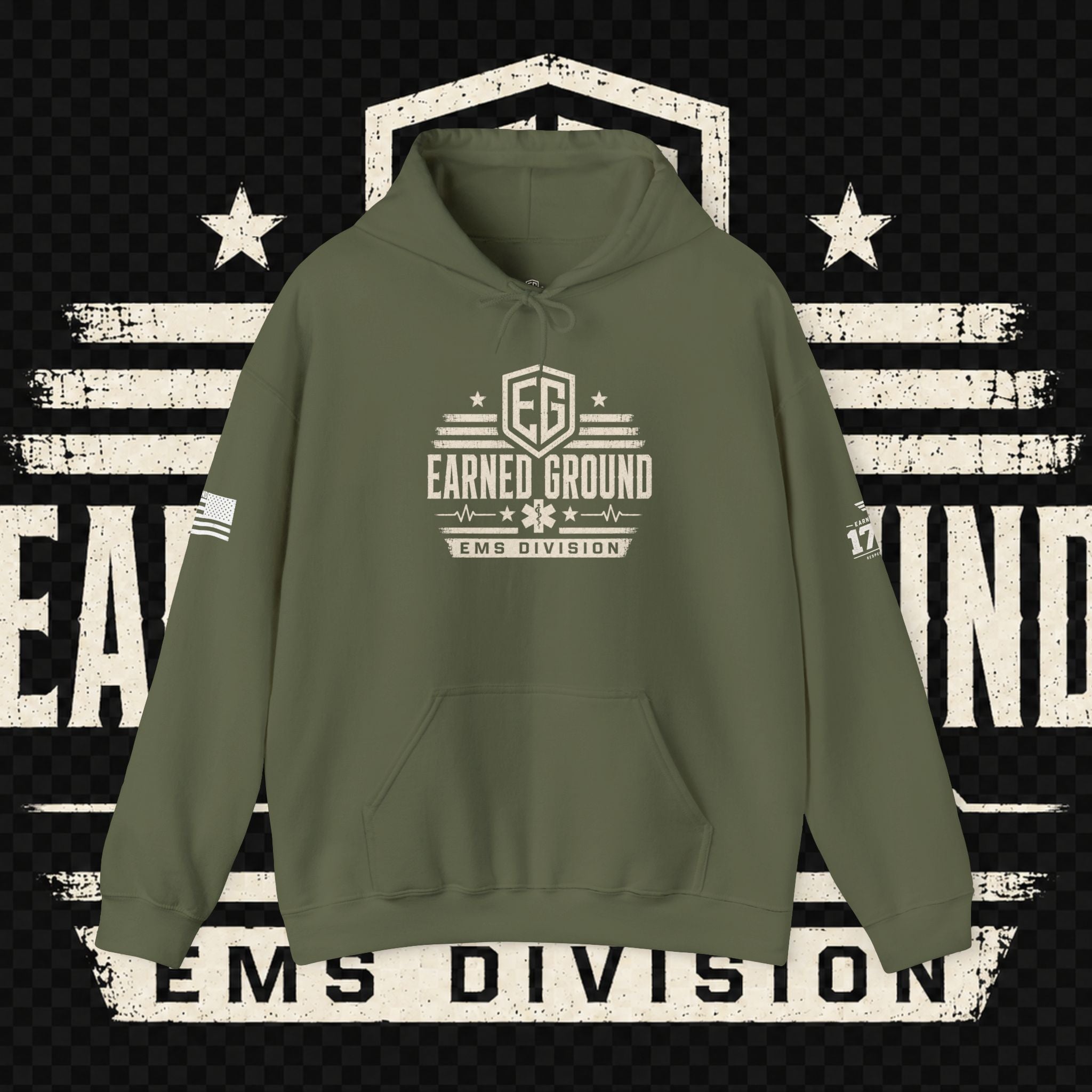 Earned Ground EMS Division Hoodie — Paramedic / EMT Tribute Pullover