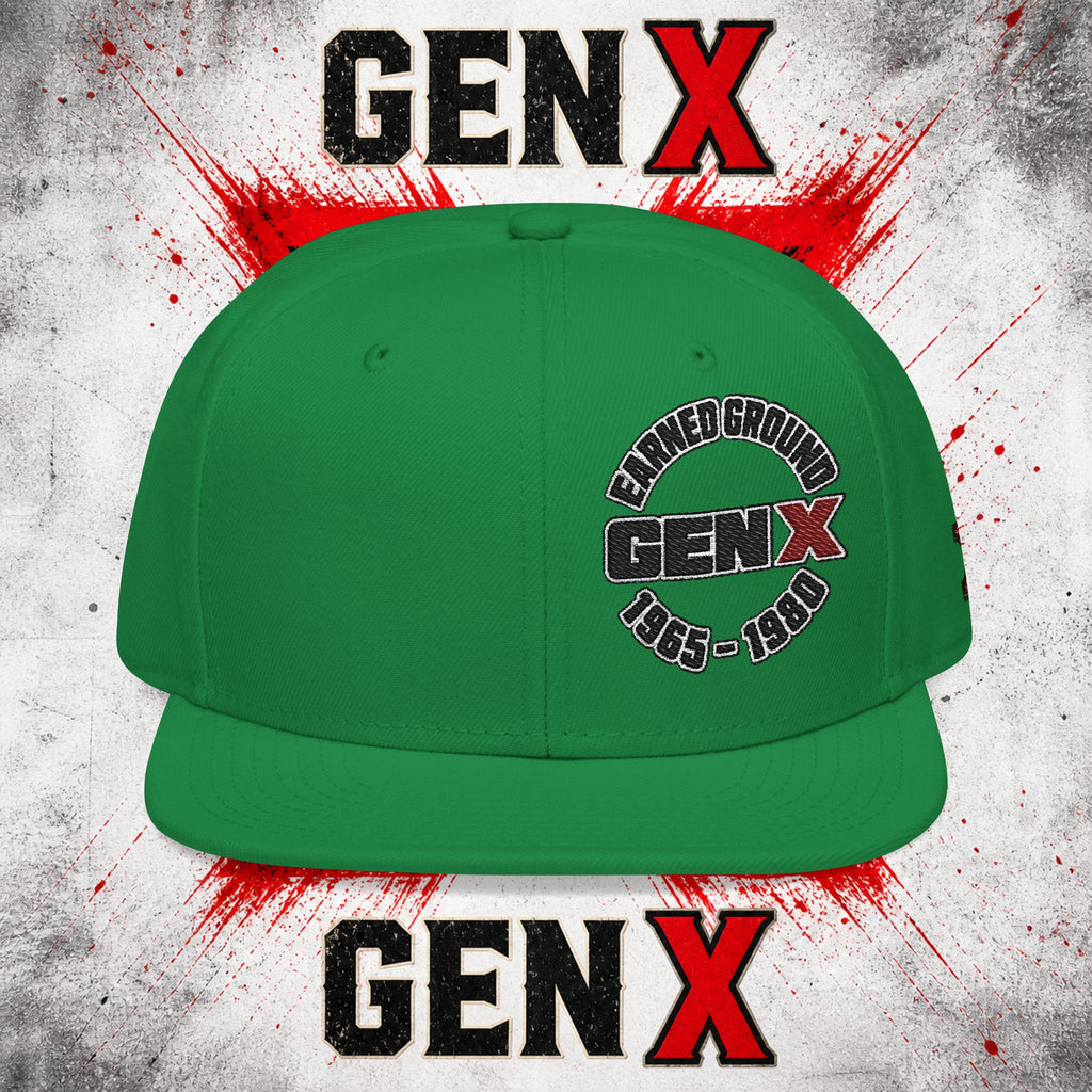 Gen X Embroidered Flat Bill Ball Cap — Gen X Proud 1965–1980