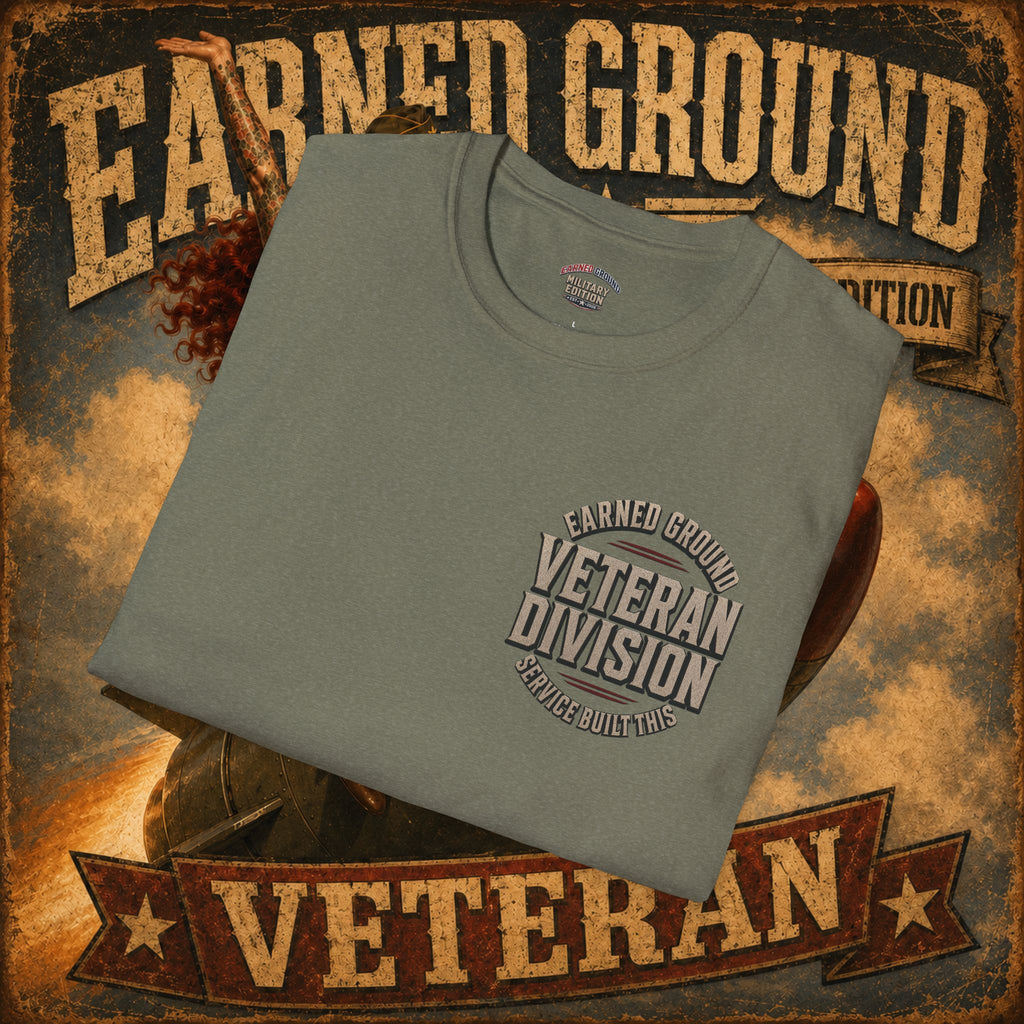 Earned Ground Veteran Division T‑Shirt —"LILY PINUP" VINTAGE SERVICE DIVISON