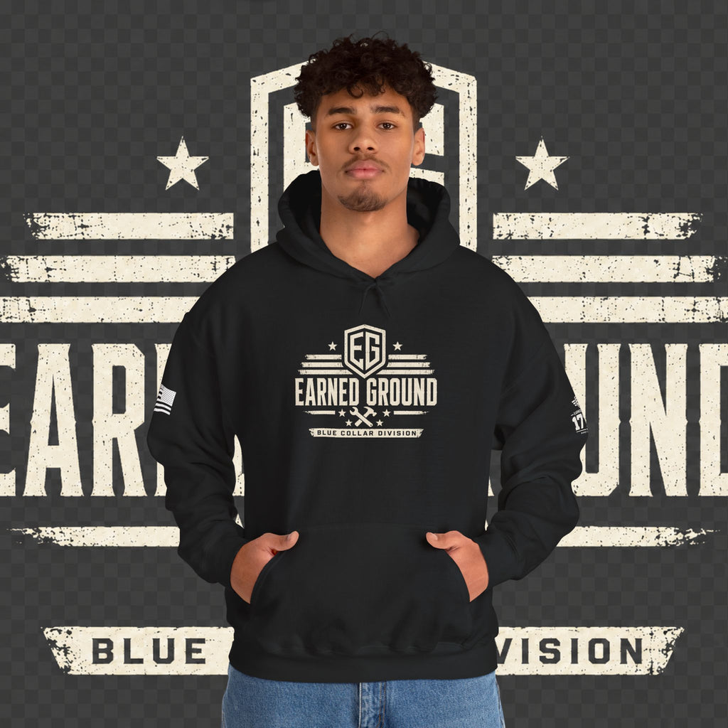 Earned Ground Blue Collar Hoodie – Blue Collar Division Hoodie