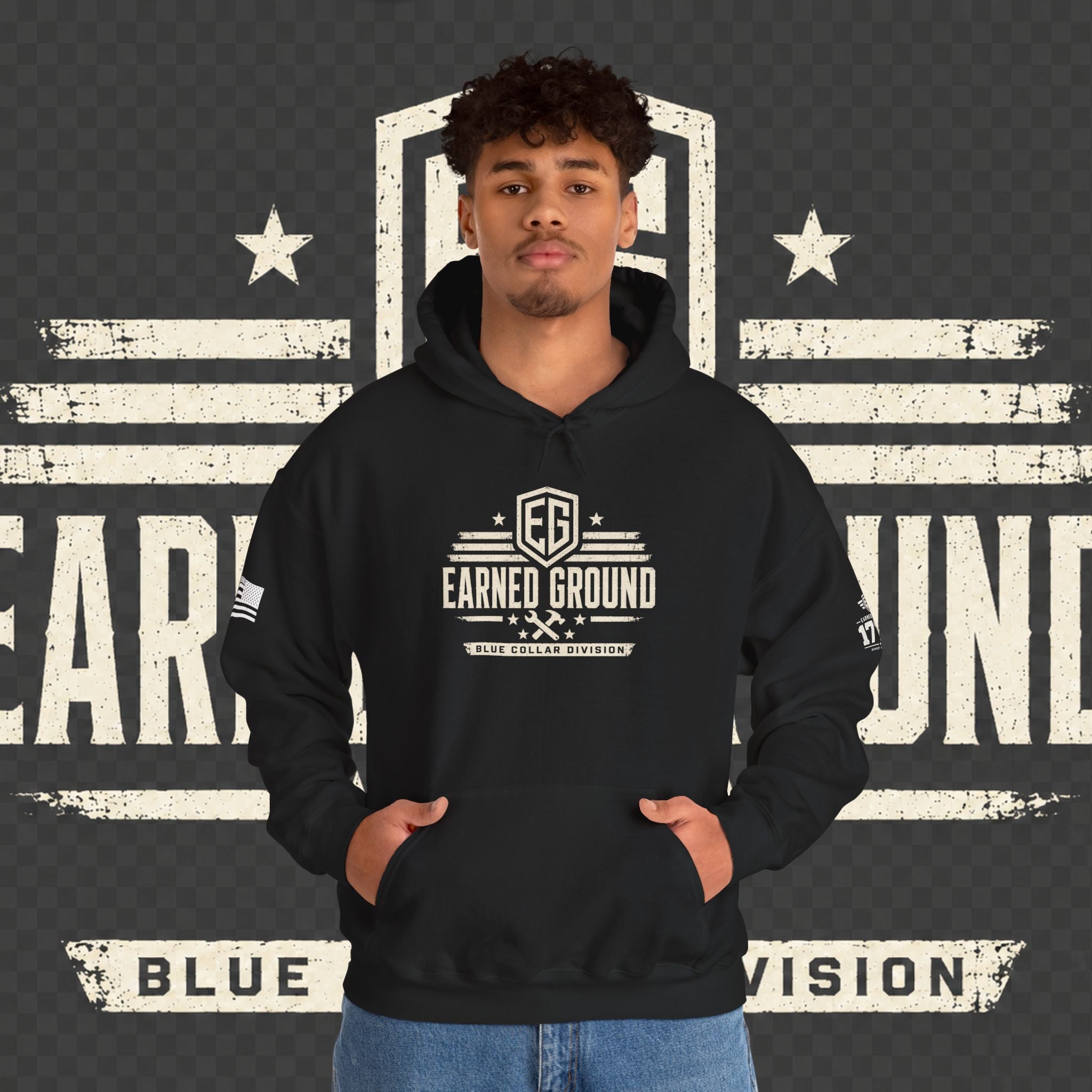 Earned Ground Blue Collar Hoodie – Blue Collar Division Hoodie