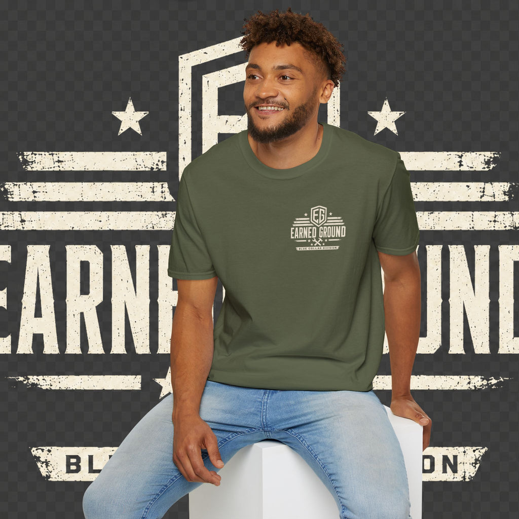 EARNED GROUND "BLUE COLLAR DIVISION" Coastal Calm Graphic T-Shirt