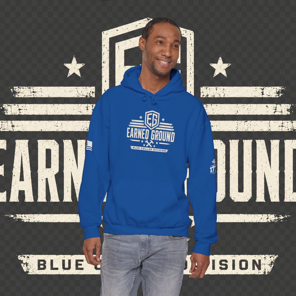 Earned Ground Blue Collar Hoodie – Blue Collar Division Hoodie