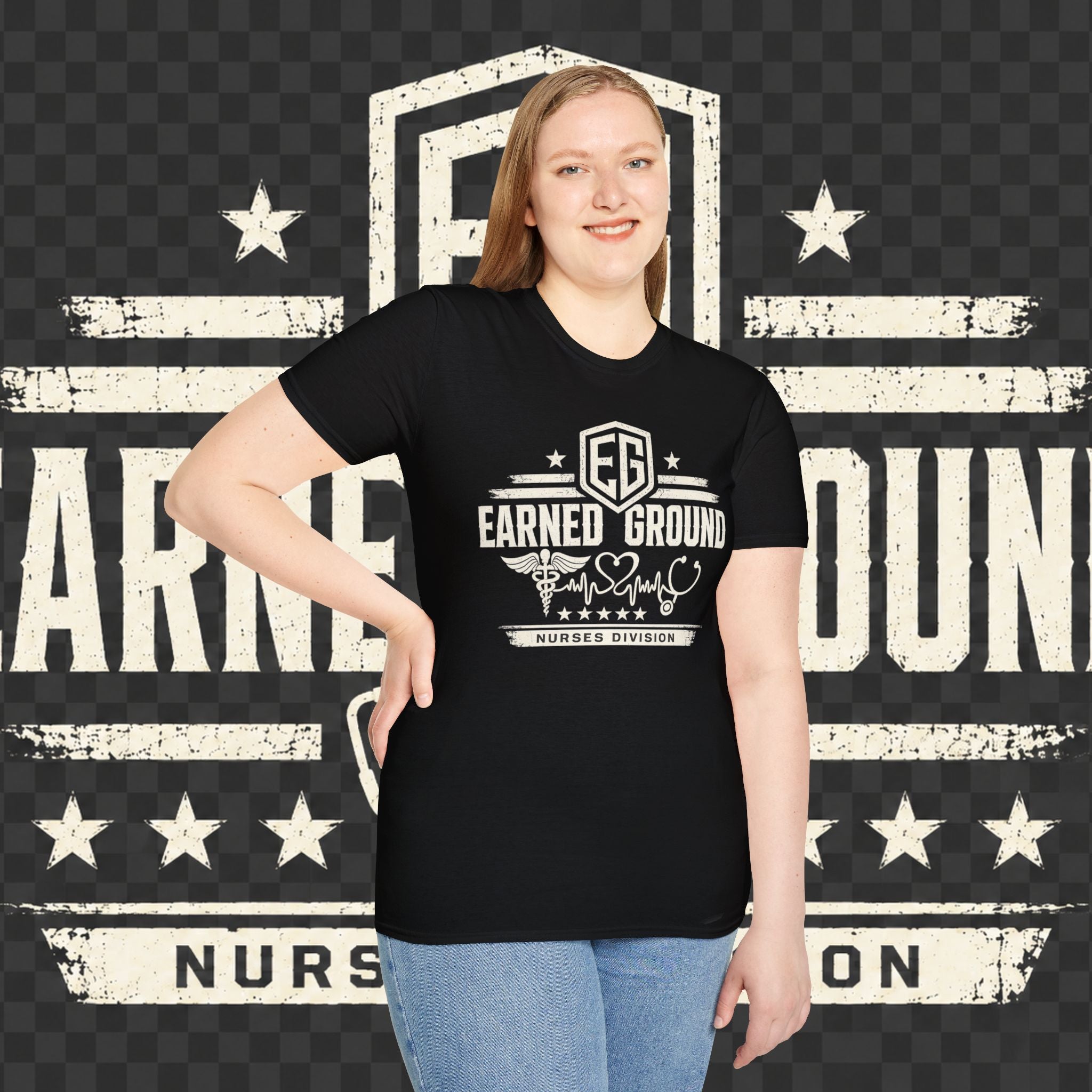 Earned Ground Nurses Division T-Shirt — Nurse Appreciation Medical Heartbeat Tee