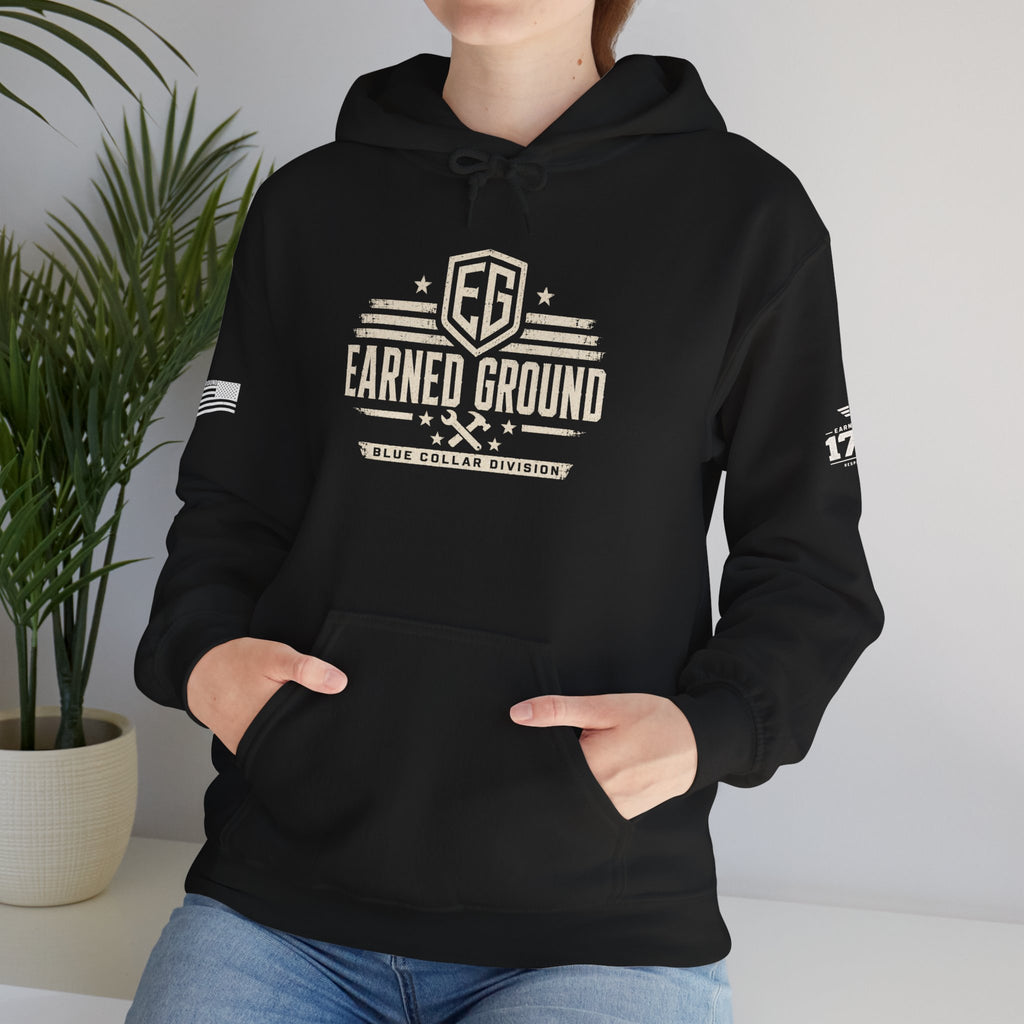 Earned Ground Blue Collar Hoodie – Blue Collar Division Hoodie