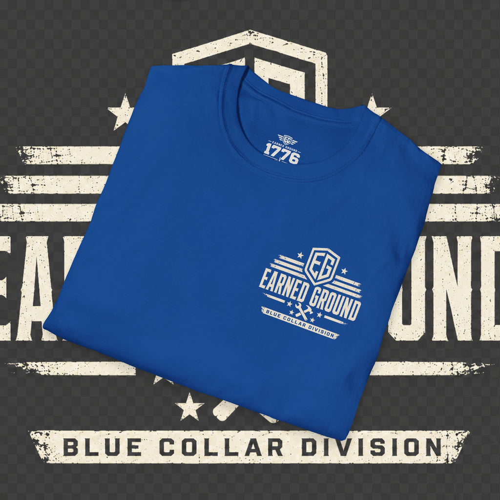 EARNED GROUND "BLUE COLLAR DIVISION" Coastal Calm Graphic T-Shirt