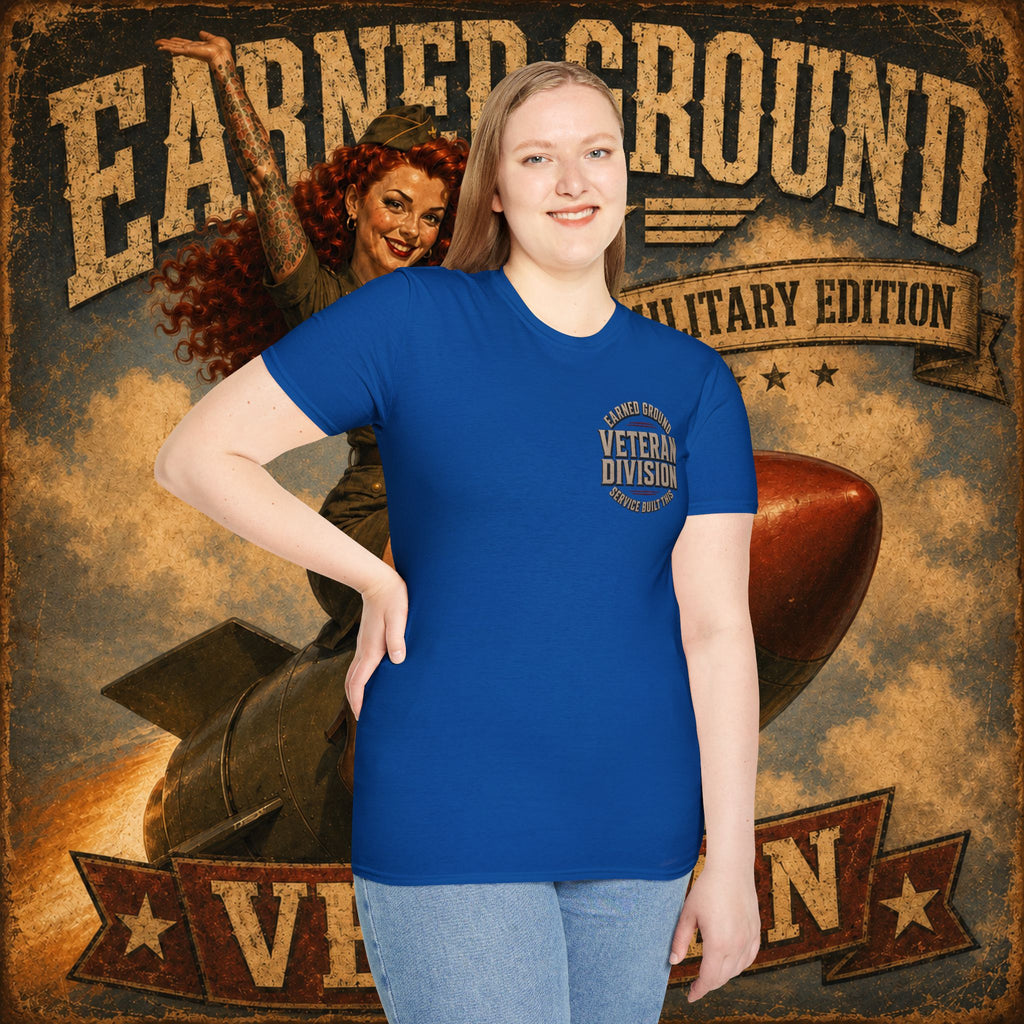 Earned Ground Veteran Division T‑Shirt —"LILY PINUP" VINTAGE SERVICE DIVISON