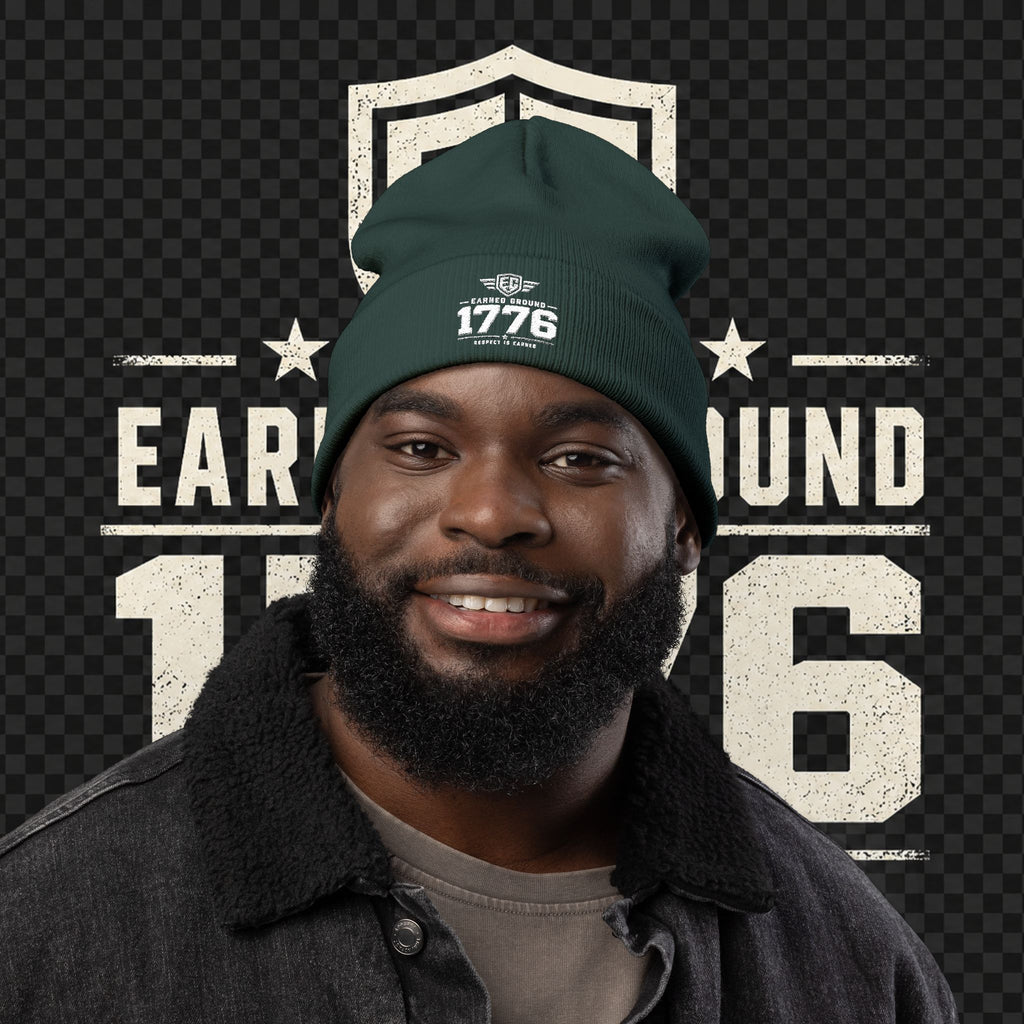 EARNED GROUND 1776 "Respect Is Earned" Embroidered Knit Beanie