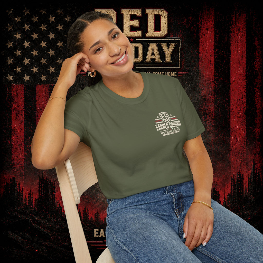 Earned Ground EG Military Flag T-Shirt — Red Friday Patriot Tee