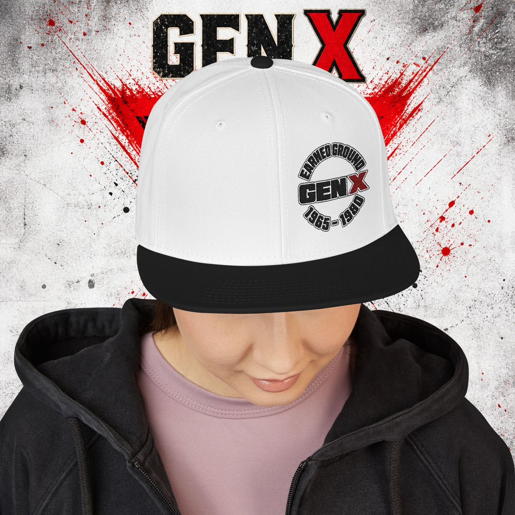 Gen X Embroidered Flat Bill Ball Cap — Gen X Proud 1965–1980
