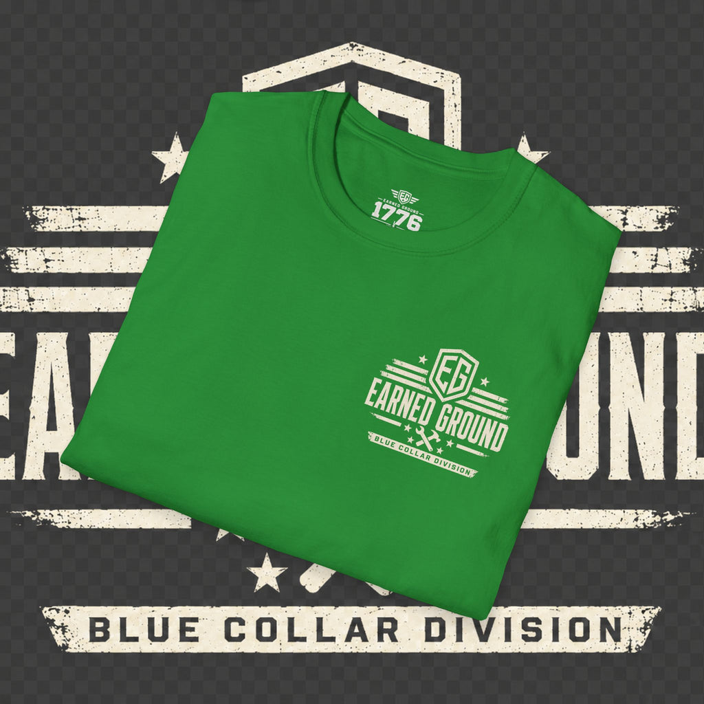 EARNED GROUND "BLUE COLLAR DIVISION" Coastal Calm Graphic T-Shirt