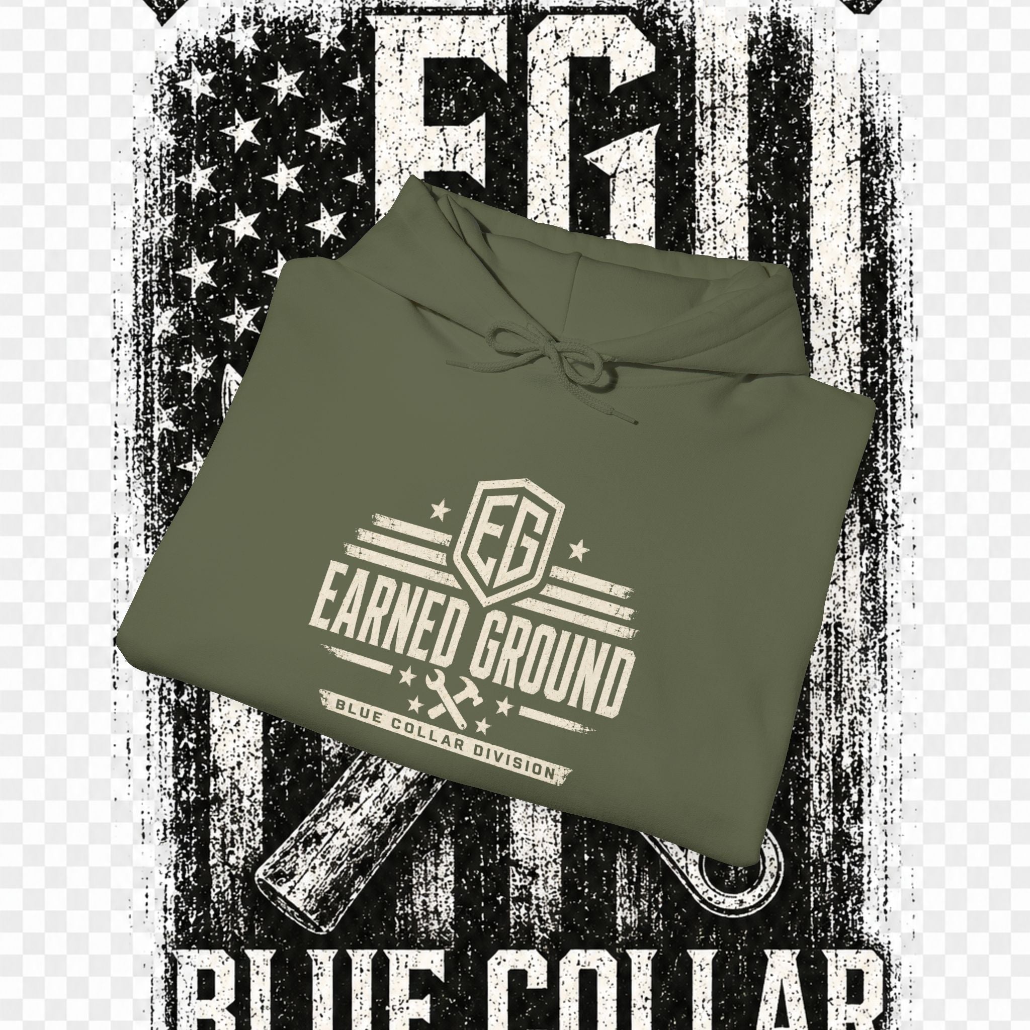 Earned Ground Blue Collar Hoodie – Blue Collar Division Hoodie