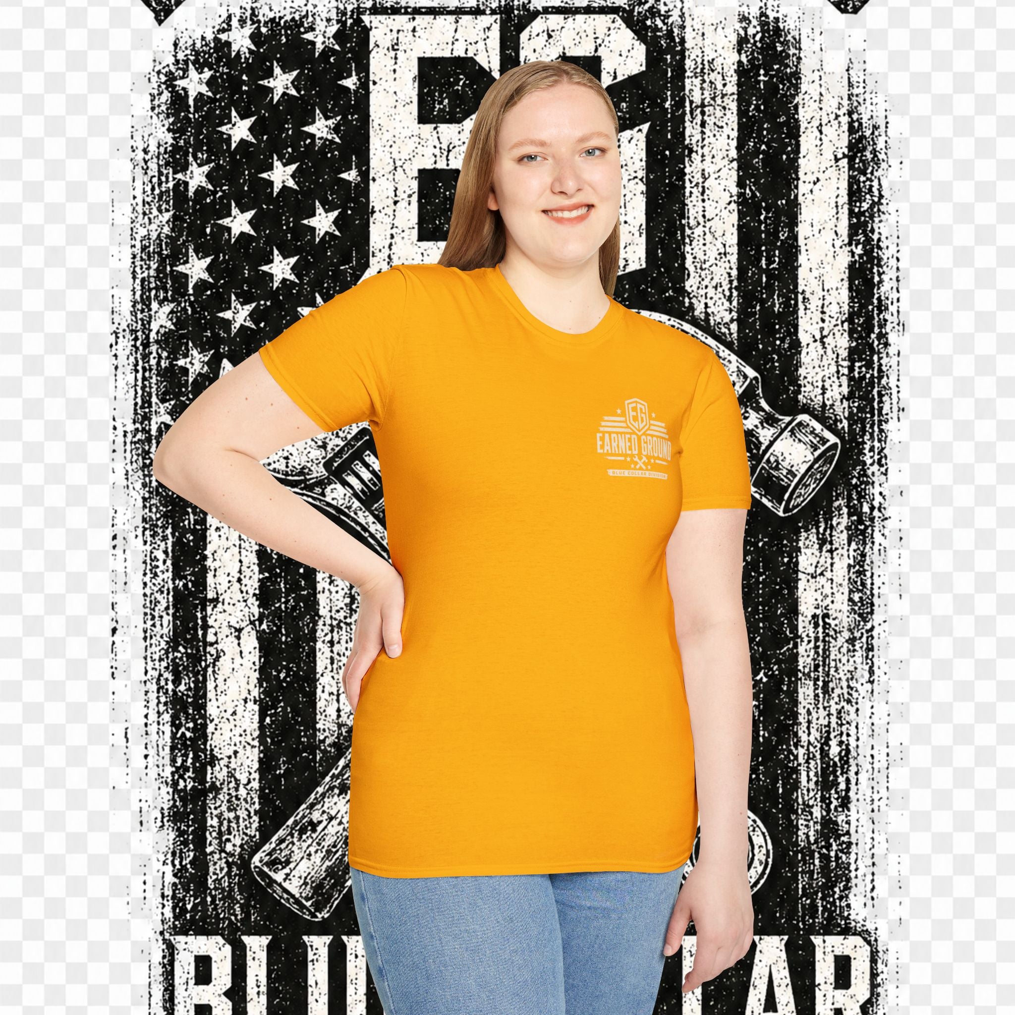 EARNED GROUND "BLUE COLLAR DIVISION" Coastal Calm Graphic T-Shirt