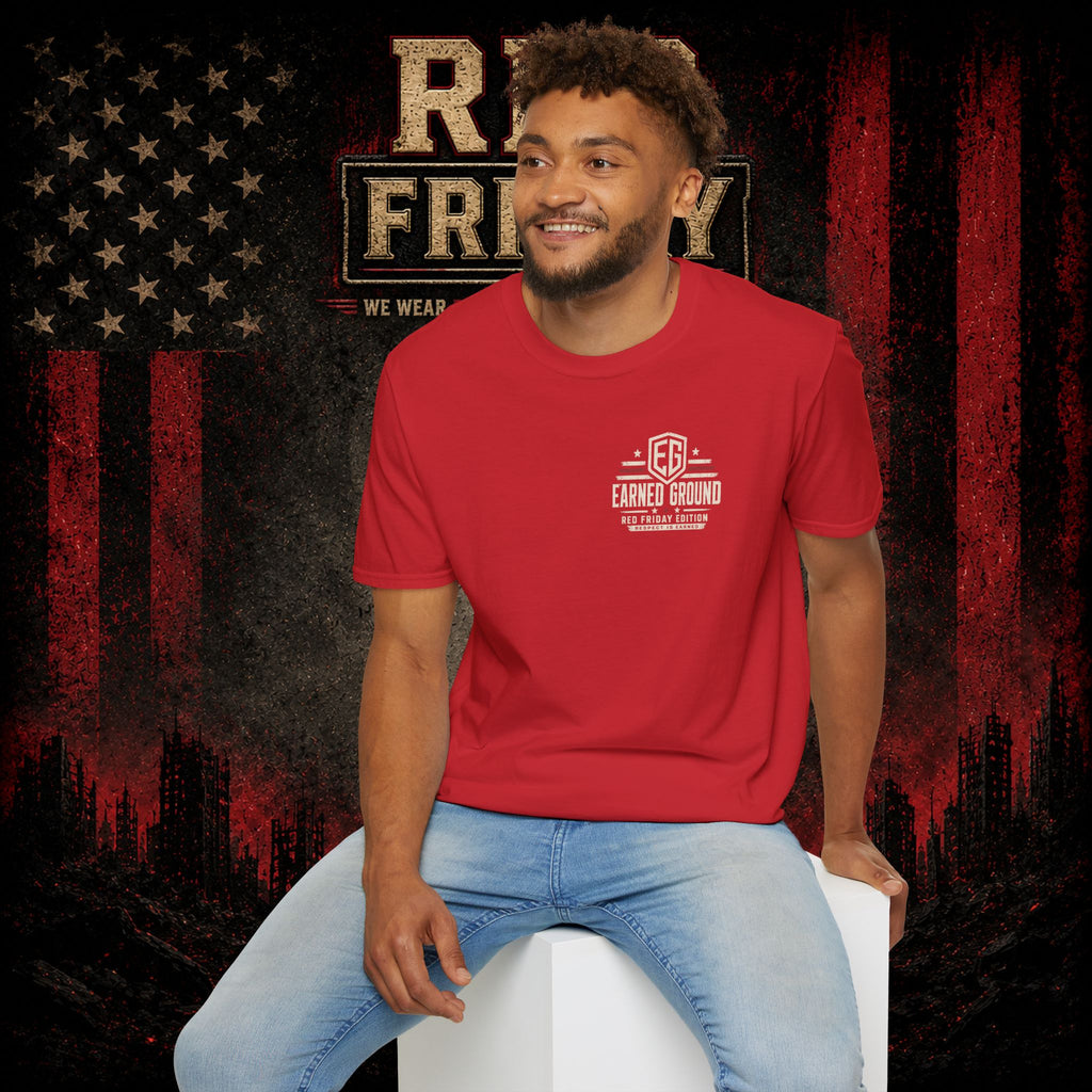Earned Ground EG Military Flag T-Shirt — Red Friday Patriot Tee